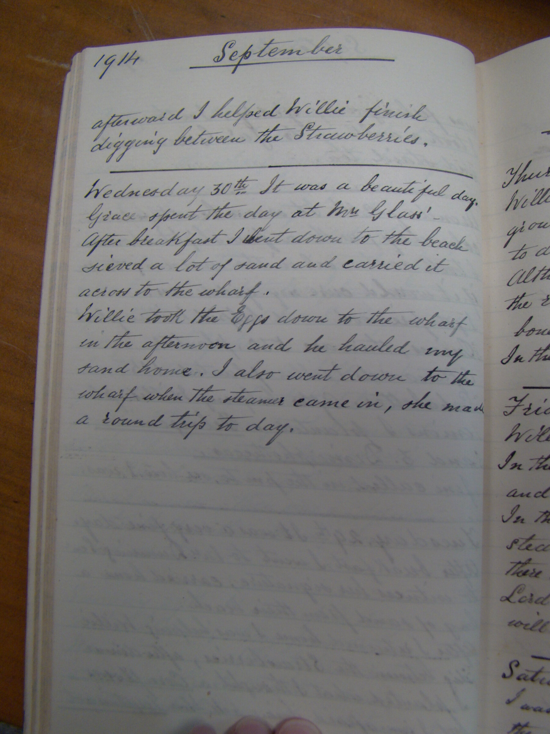 Original CS Clarke diary page