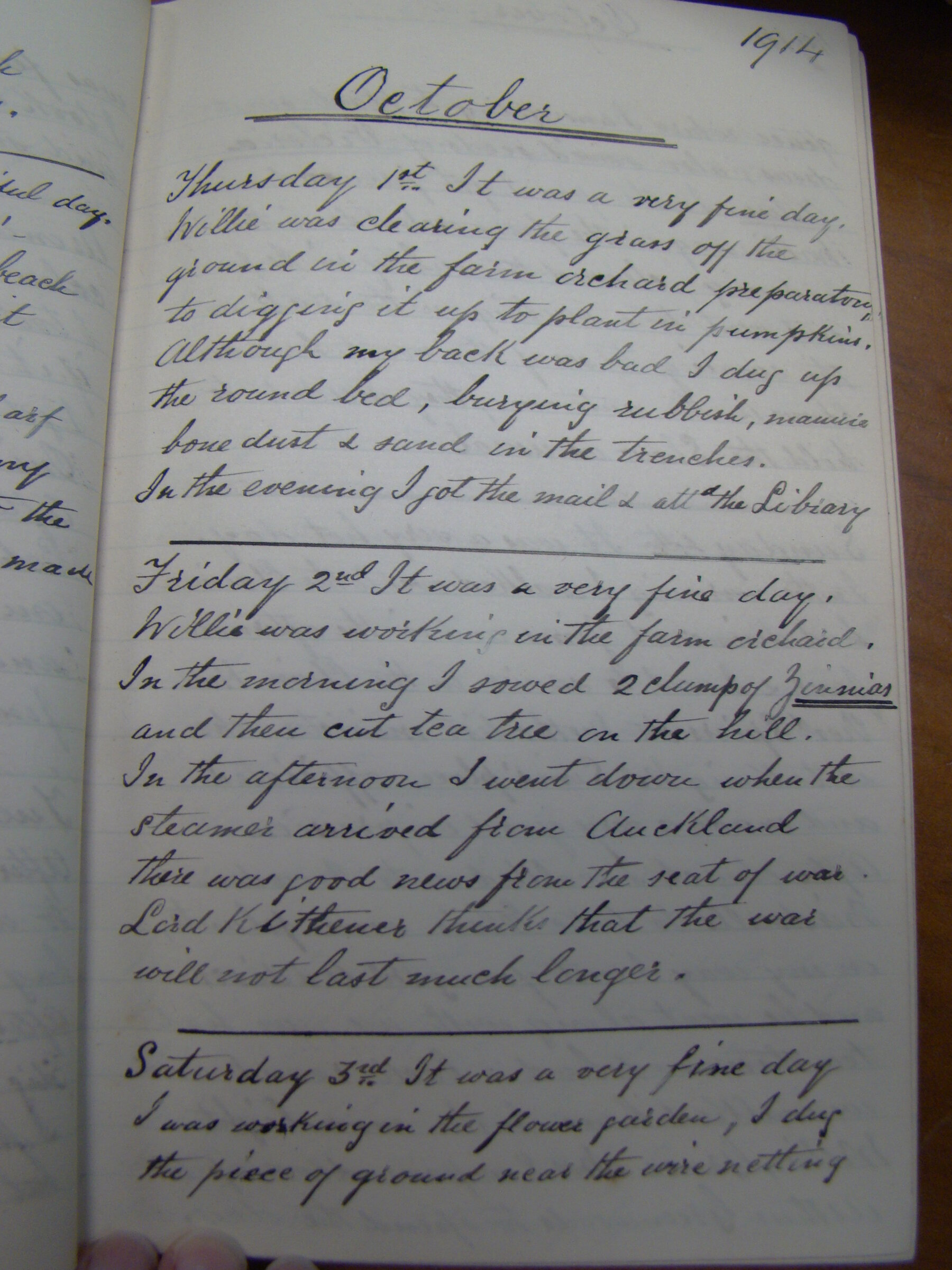 Original CS Clarke diary page