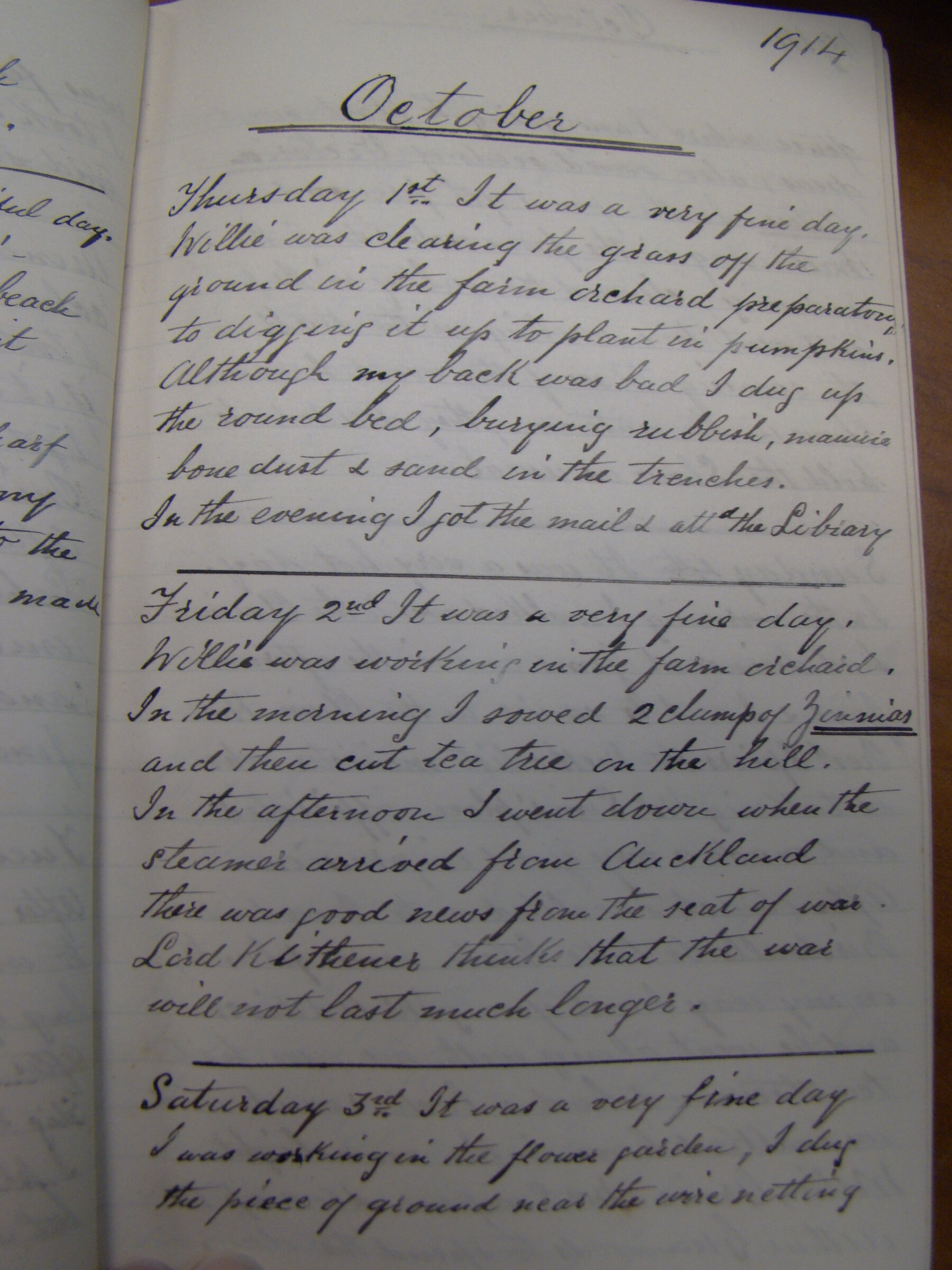 Original CS Clarke diary page