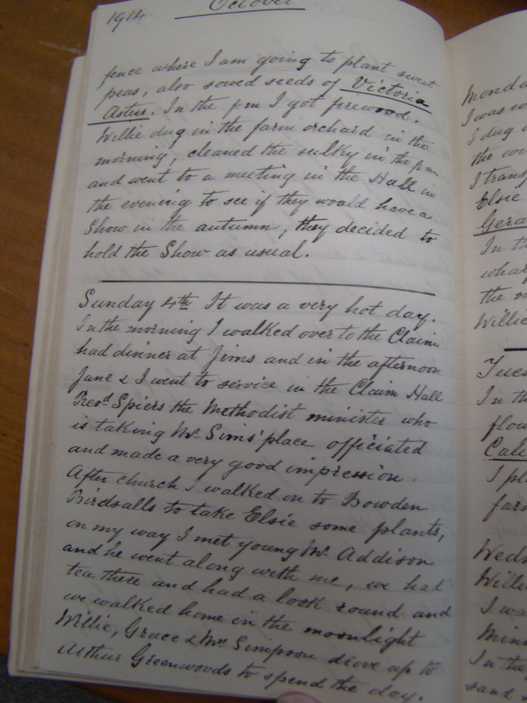 Original CS Clarke diary page