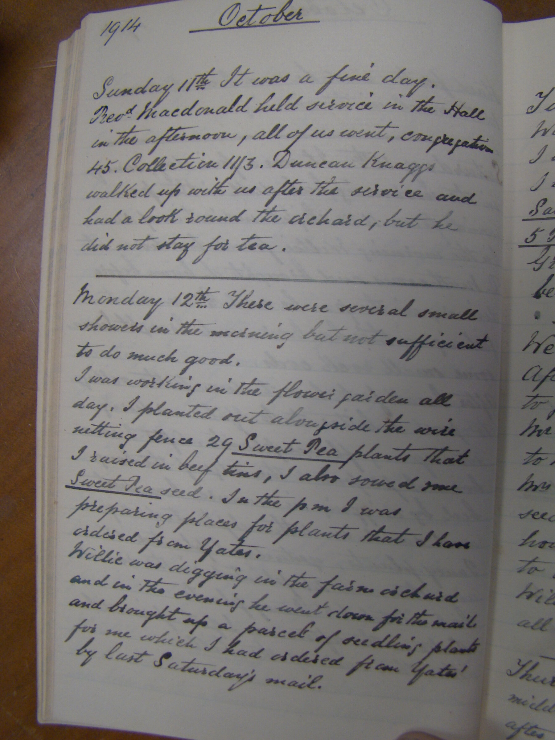 Original CS Clarke diary page