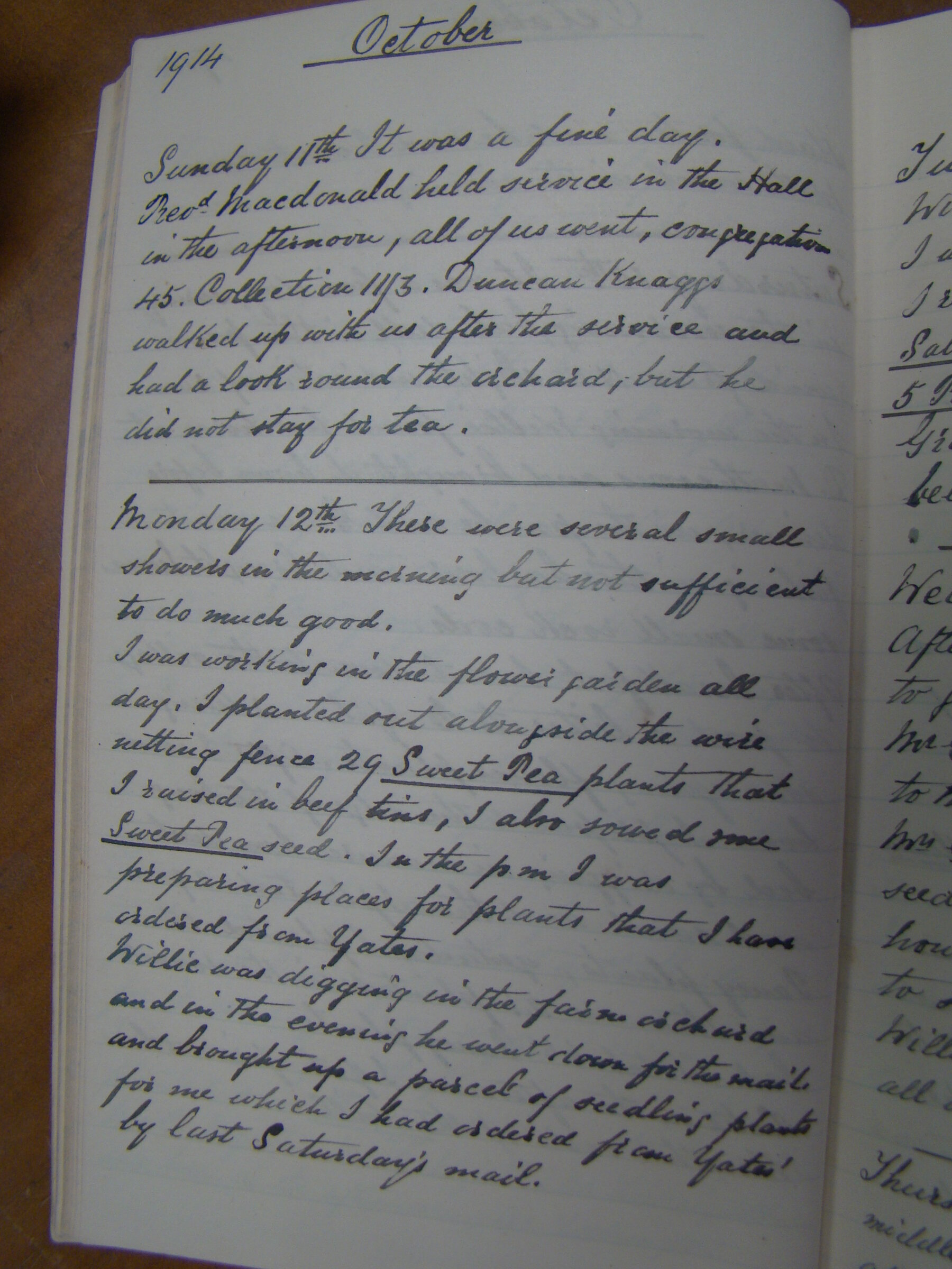 Original CS Clarke diary page