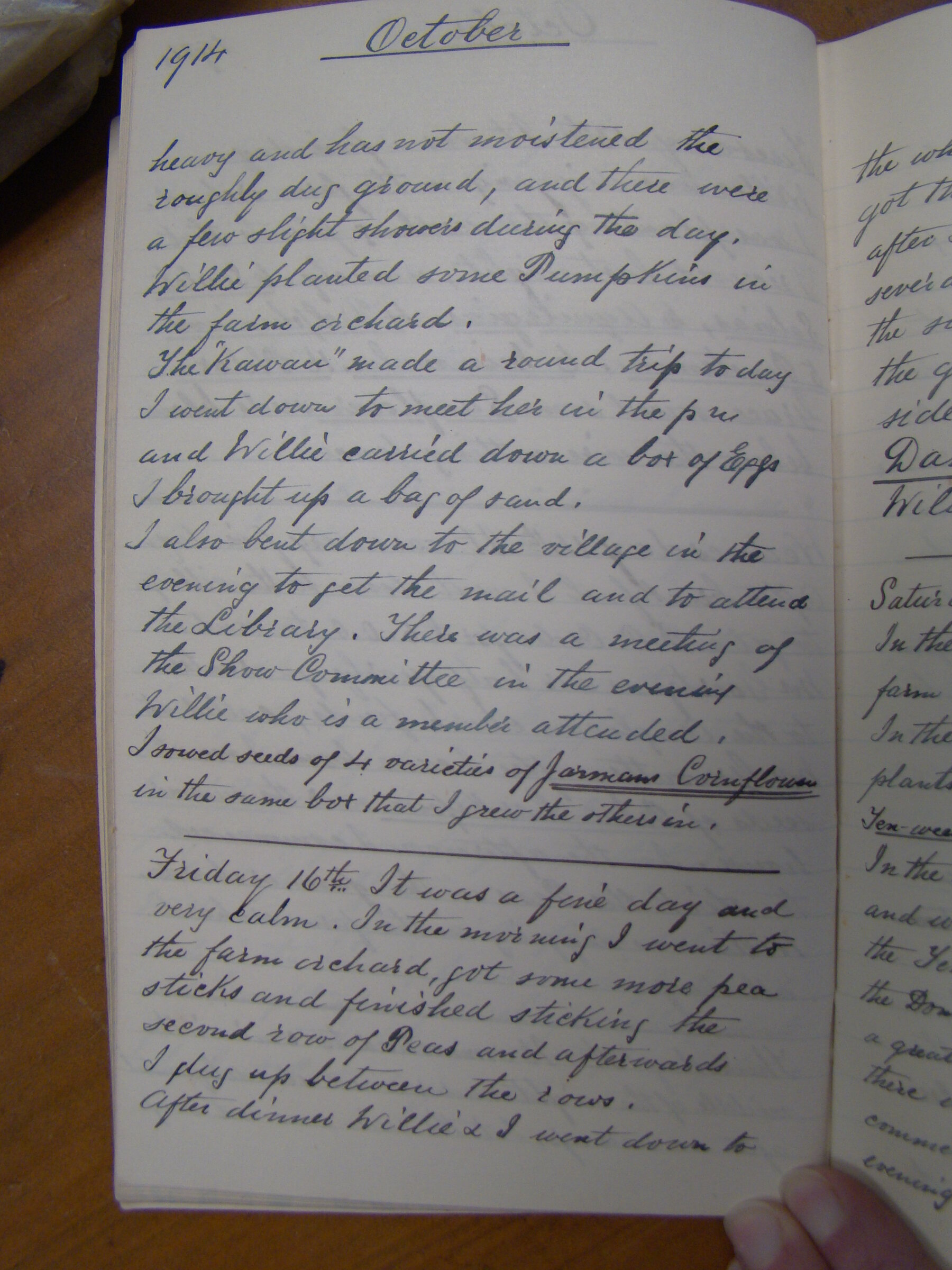 Original CS Clarke diary page