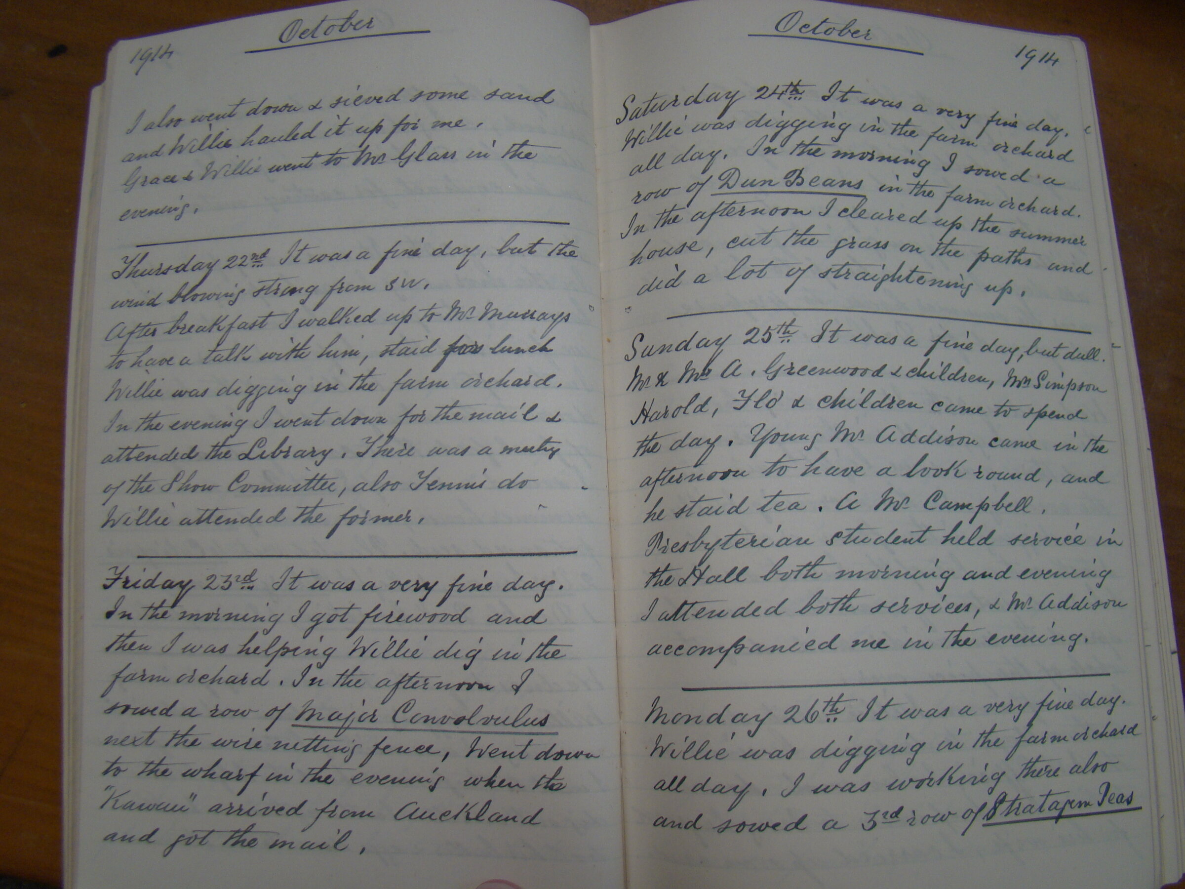 Original CS Clarke diary page