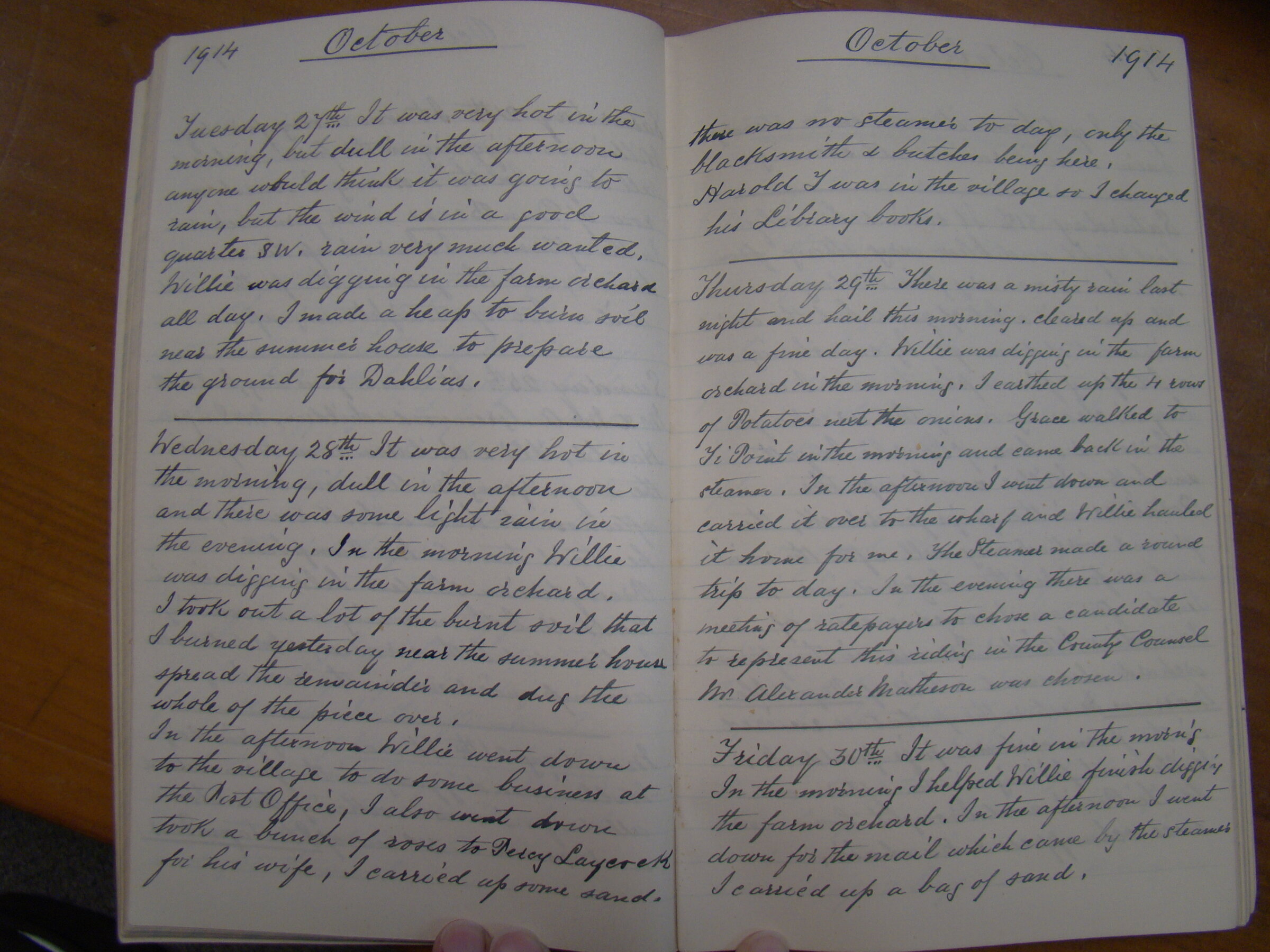 Original CS Clarke diary page