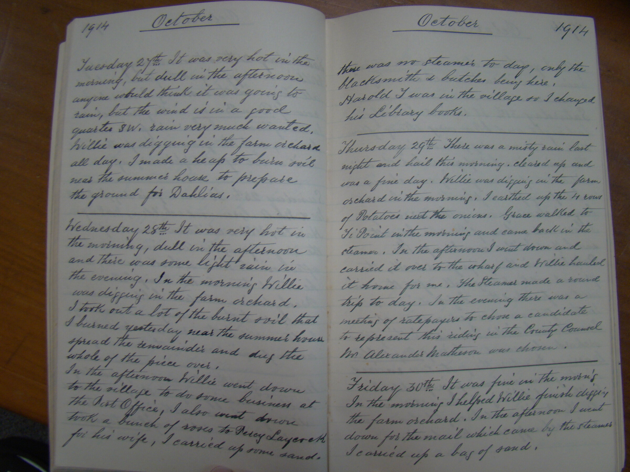 Original CS Clarke diary page