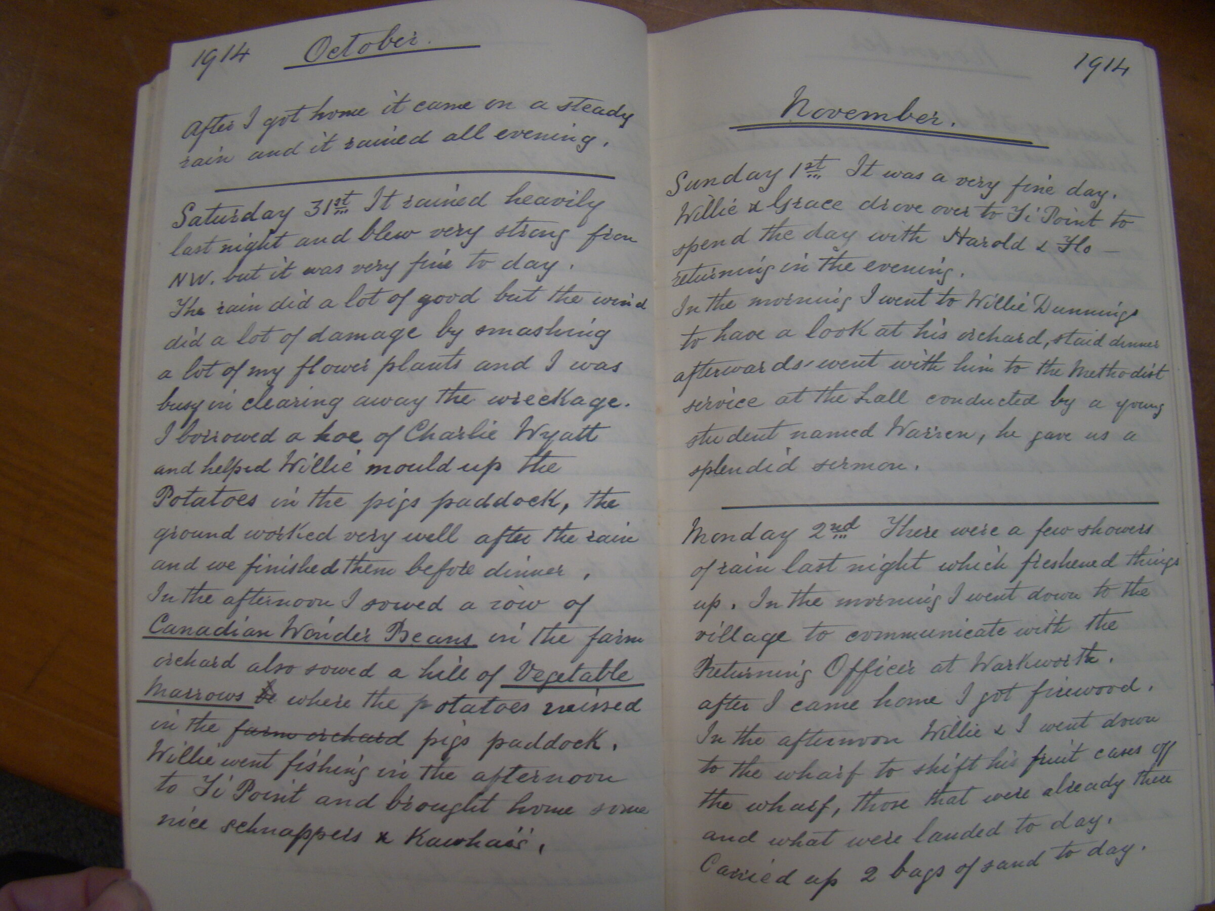 Original CS Clarke diary page
