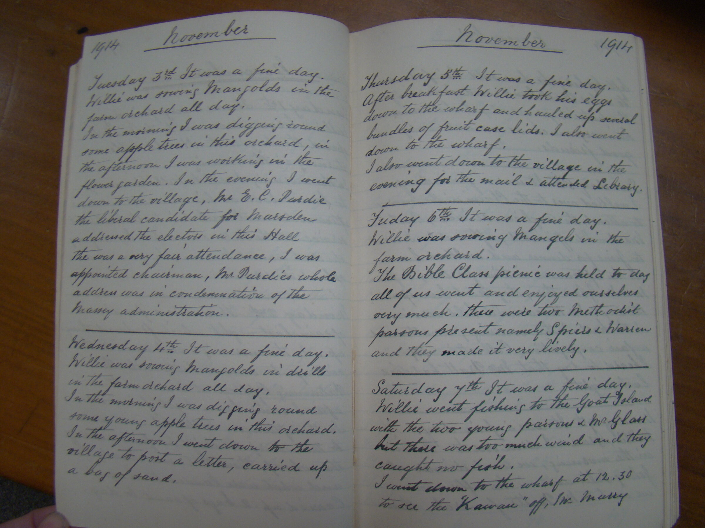 Original CS Clarke diary page