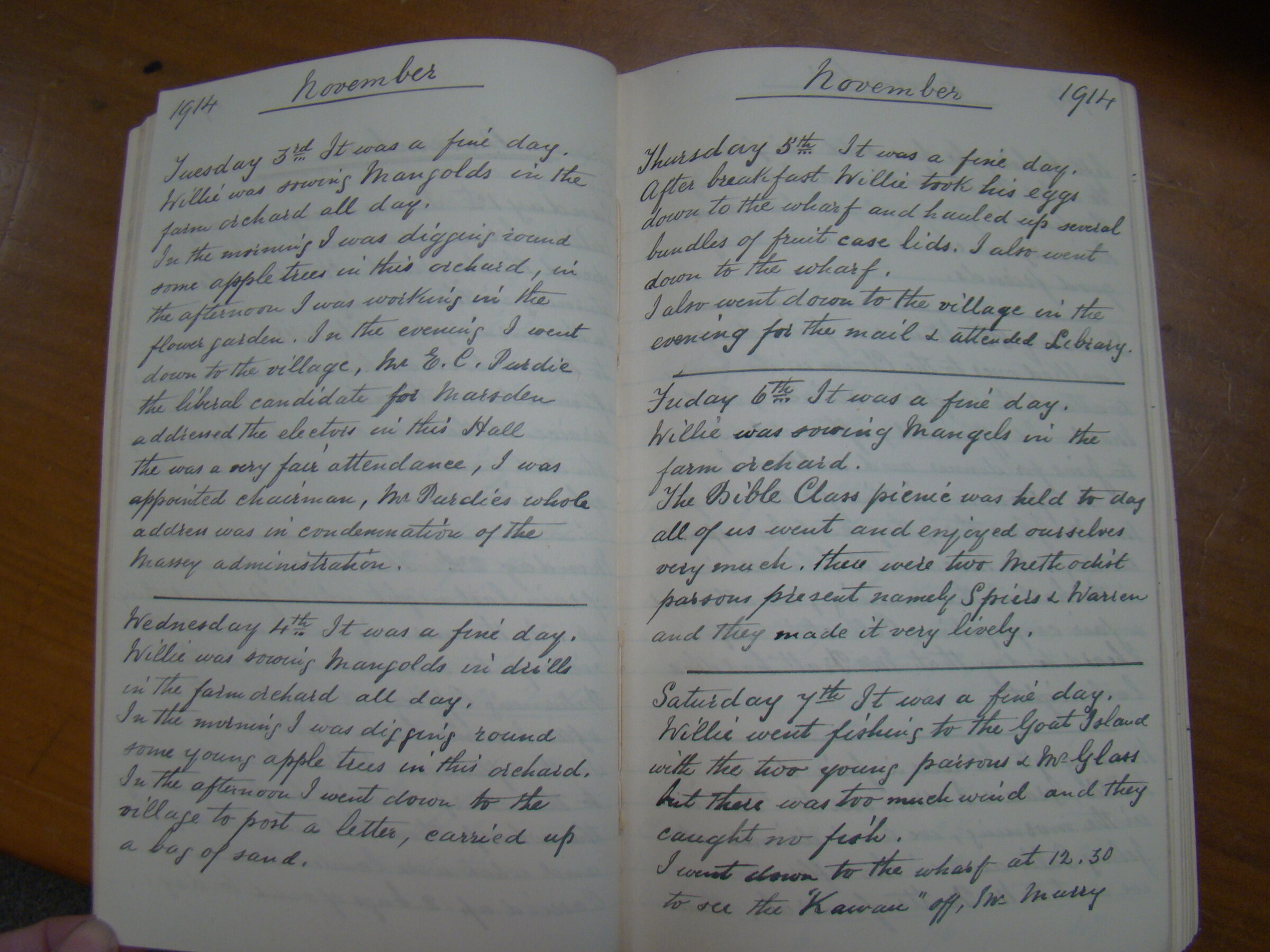 Original CS Clarke diary page