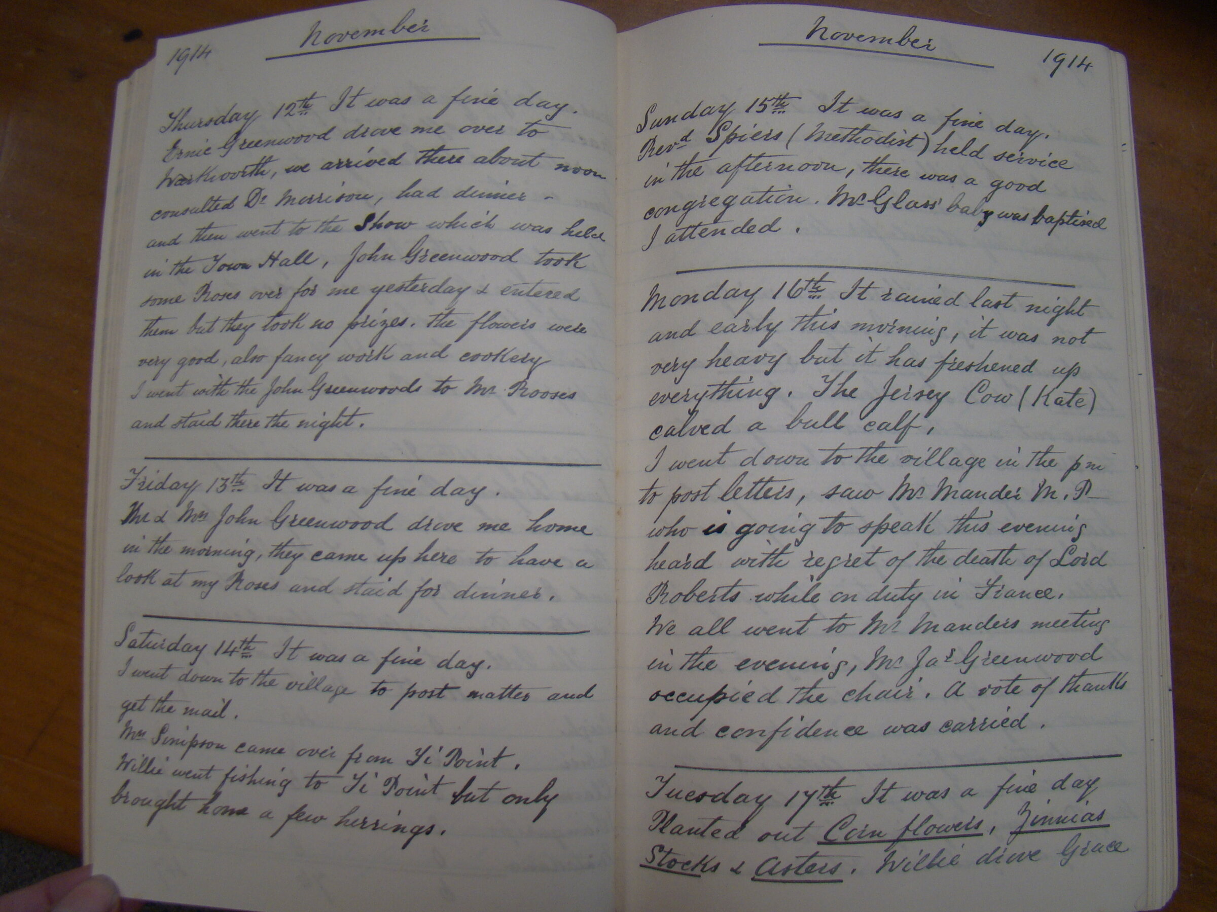 Original CS Clarke diary page