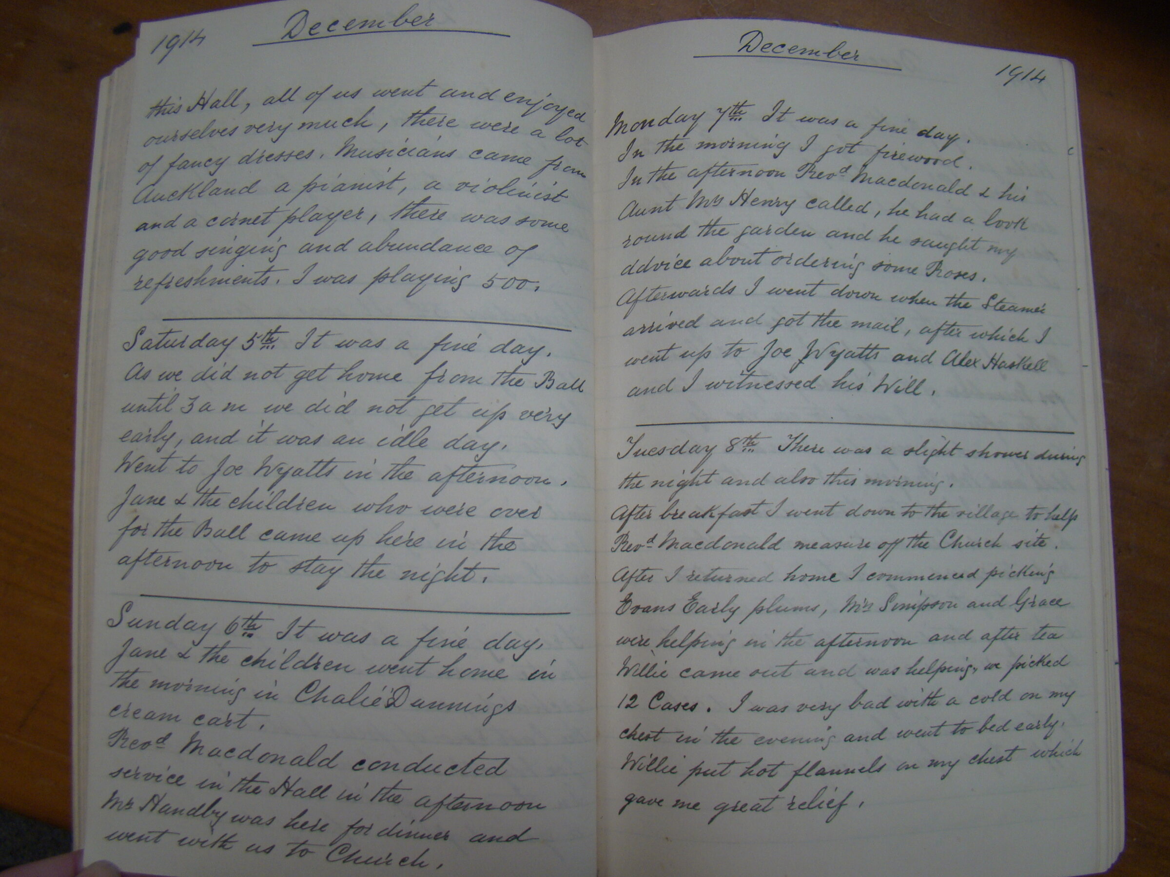 Original CS Clarke diary page