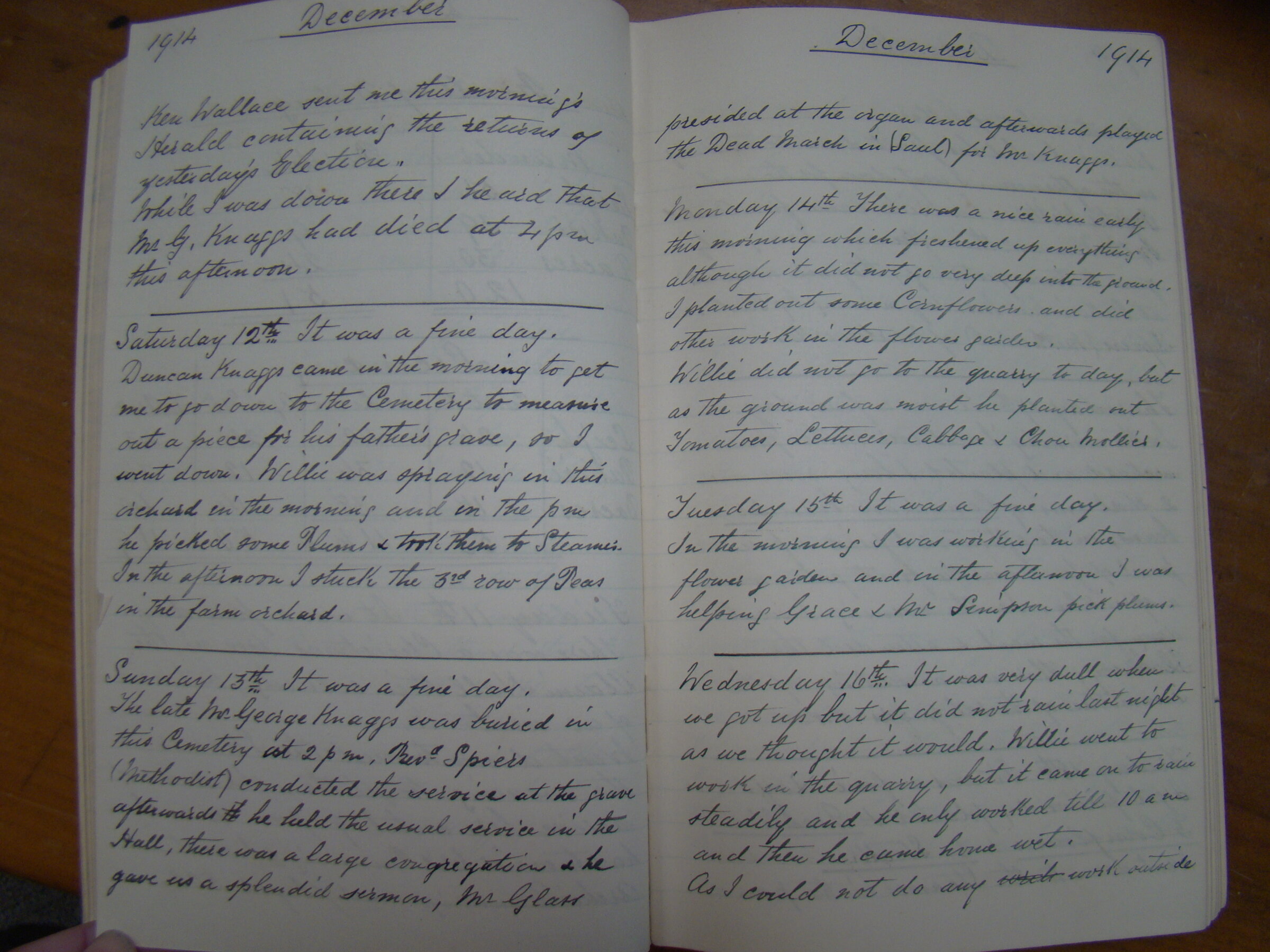 Original CS Clarke diary page