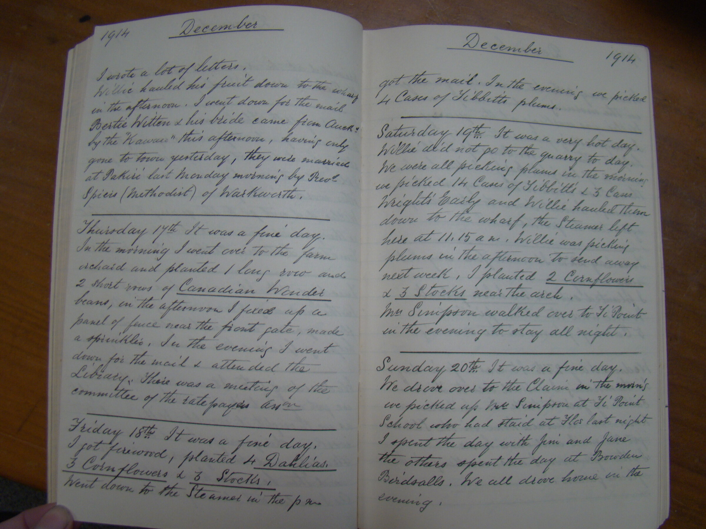 Original CS Clarke diary page