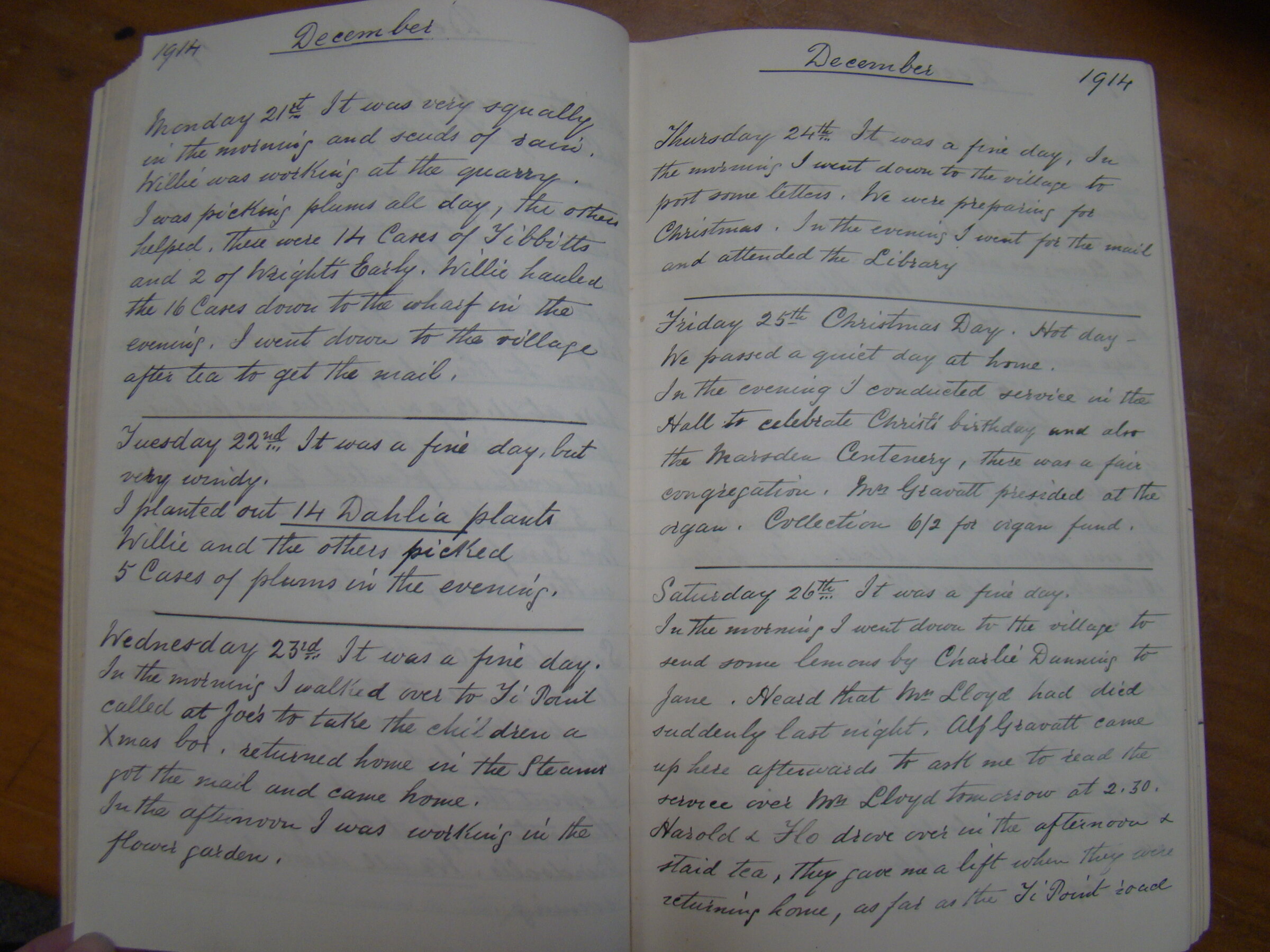 Original CS Clarke diary page