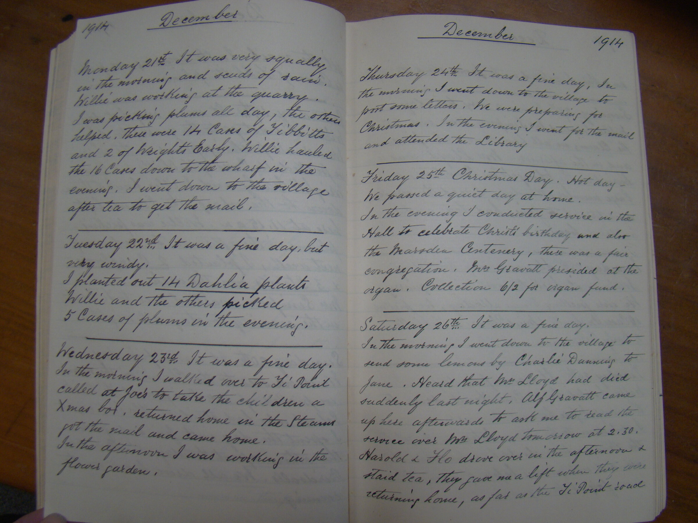 Original CS Clarke diary page