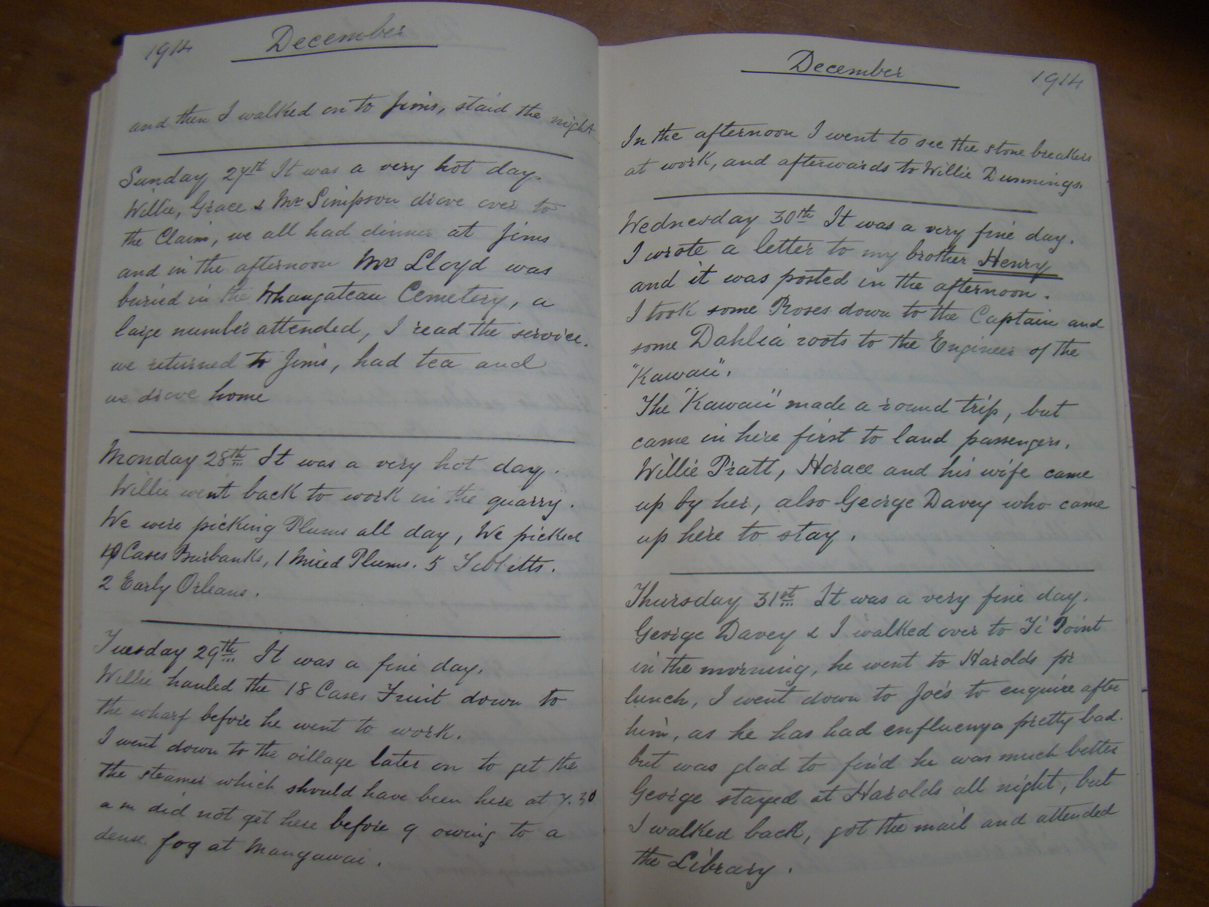Original CS Clarke diary page