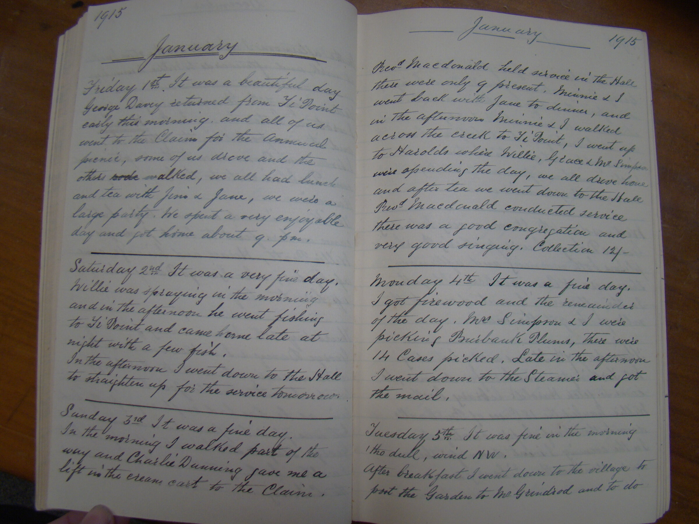 Original CS Clarke diary page