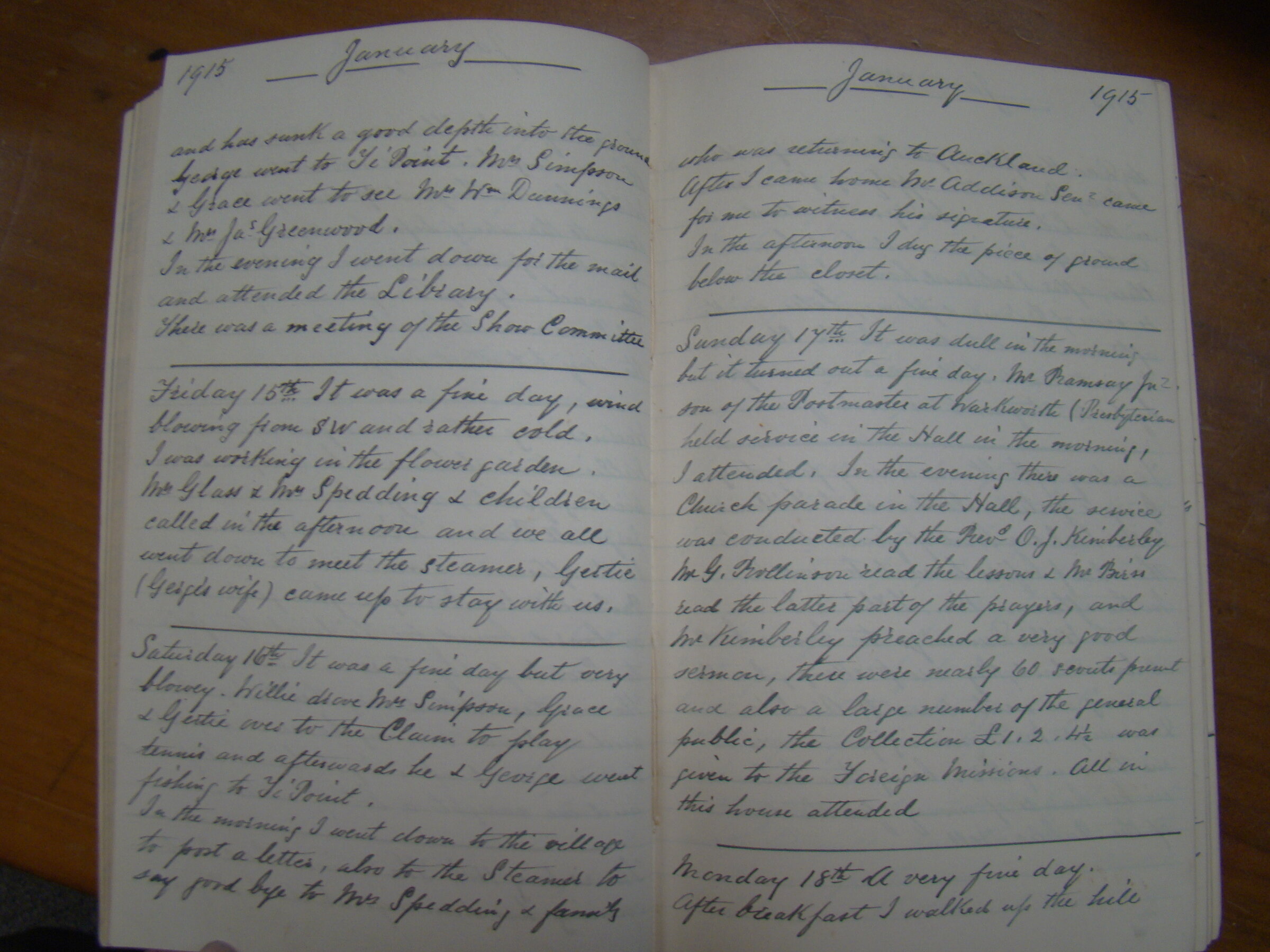 Original CS Clarke diary page