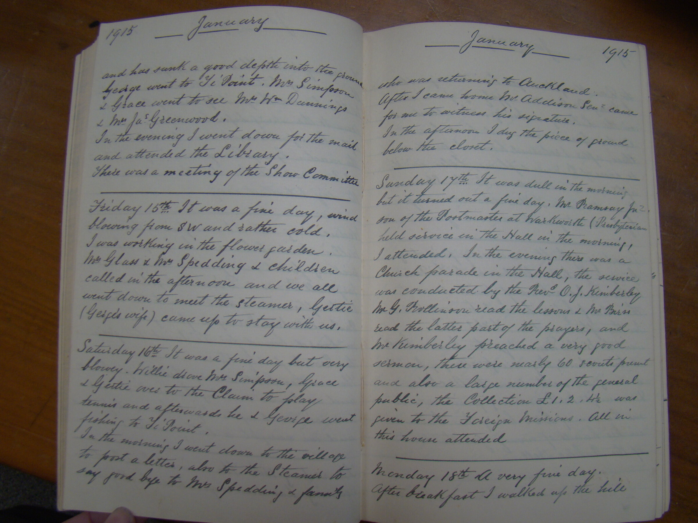 Original CS Clarke diary page