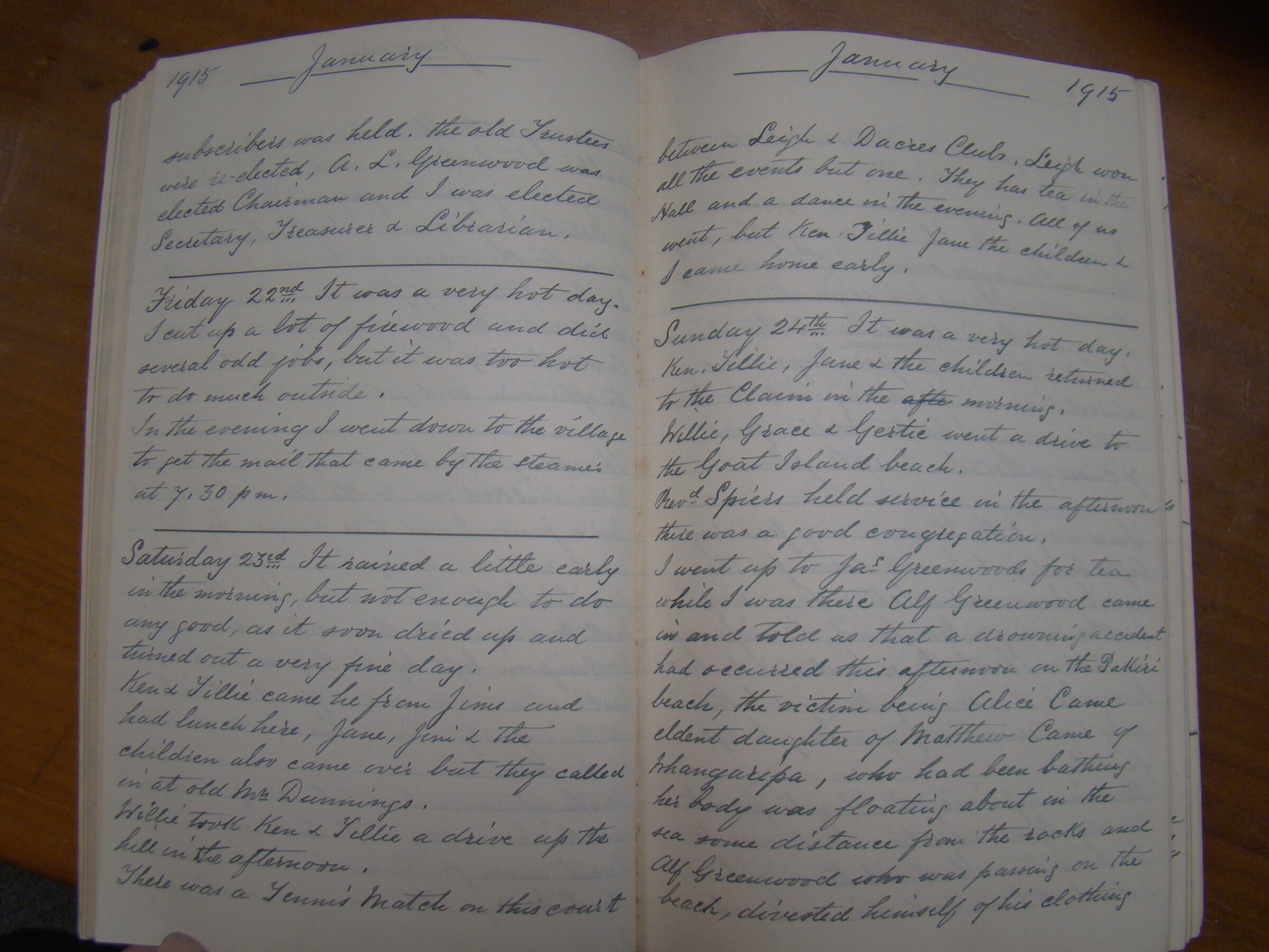 Original CS Clarke diary page