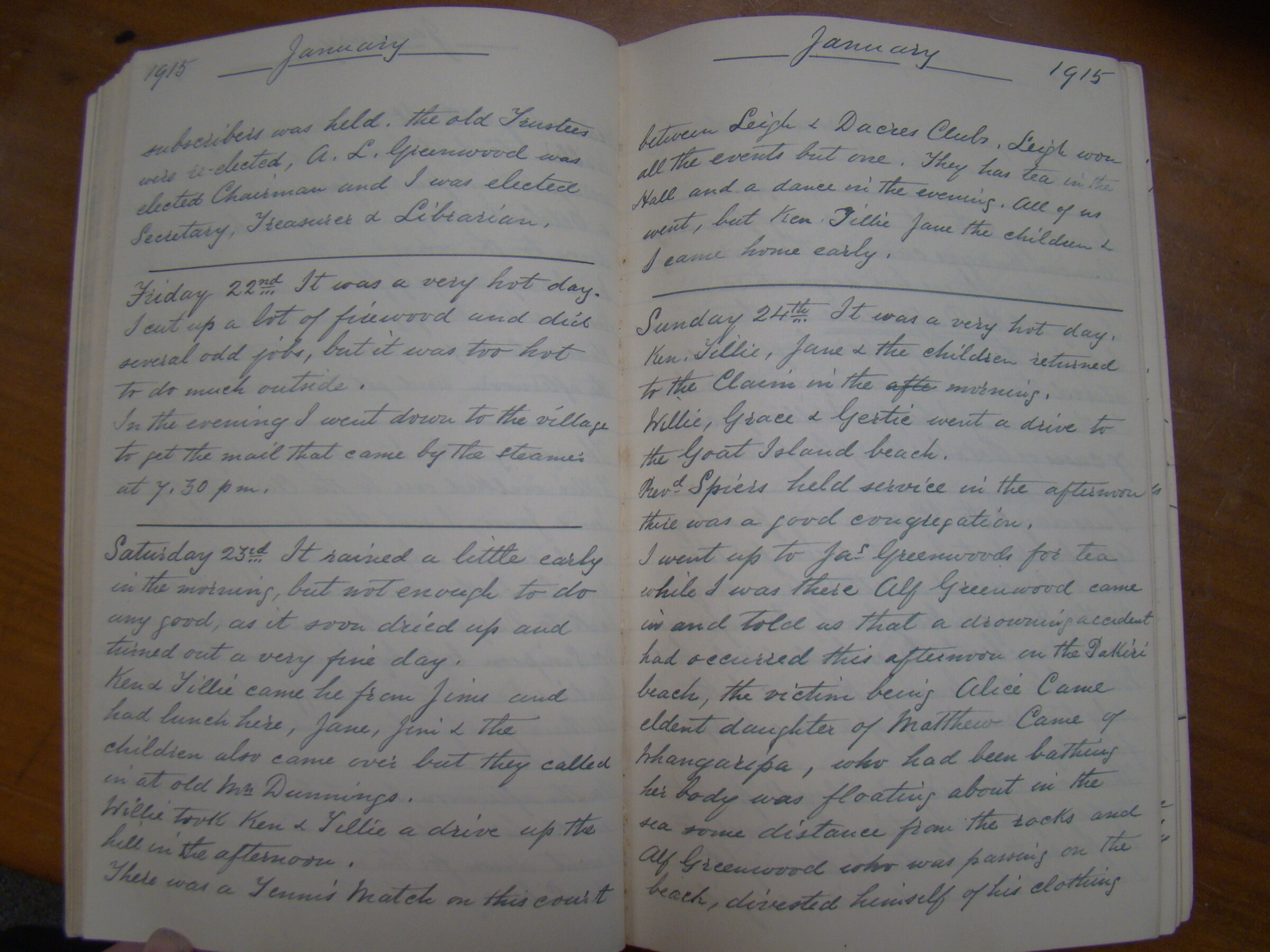 Original CS Clarke diary page