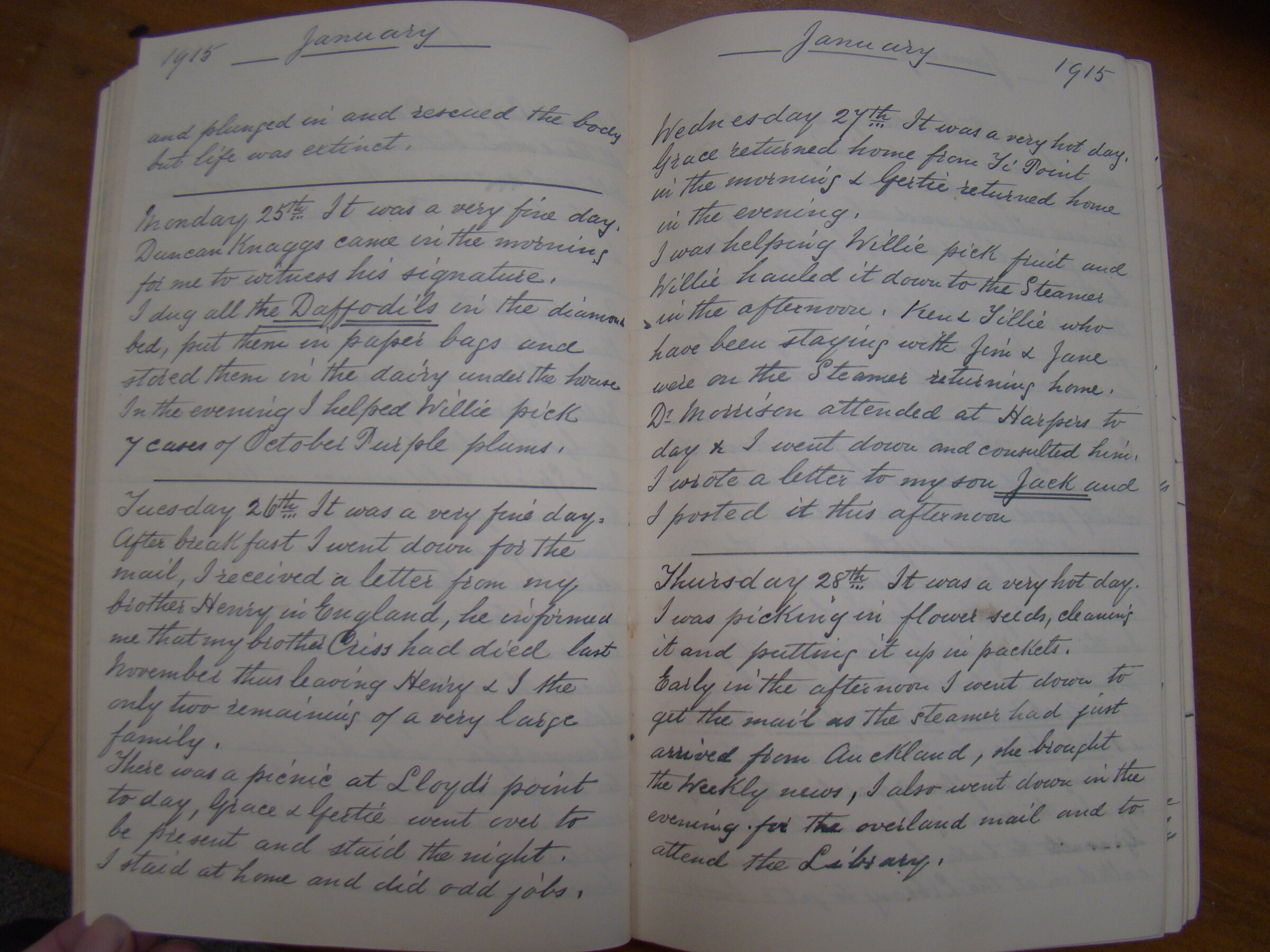 Original CS Clarke diary page