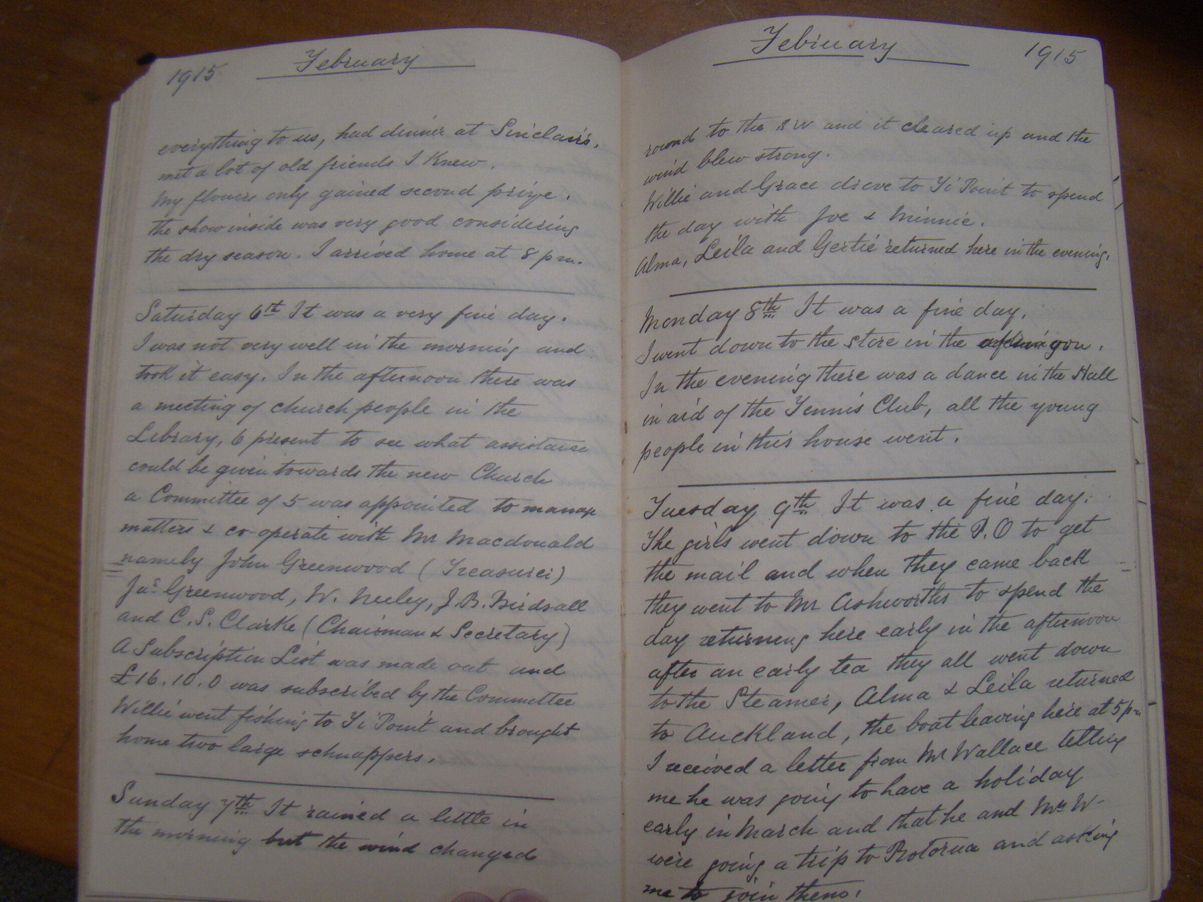 Original CS Clarke diary page