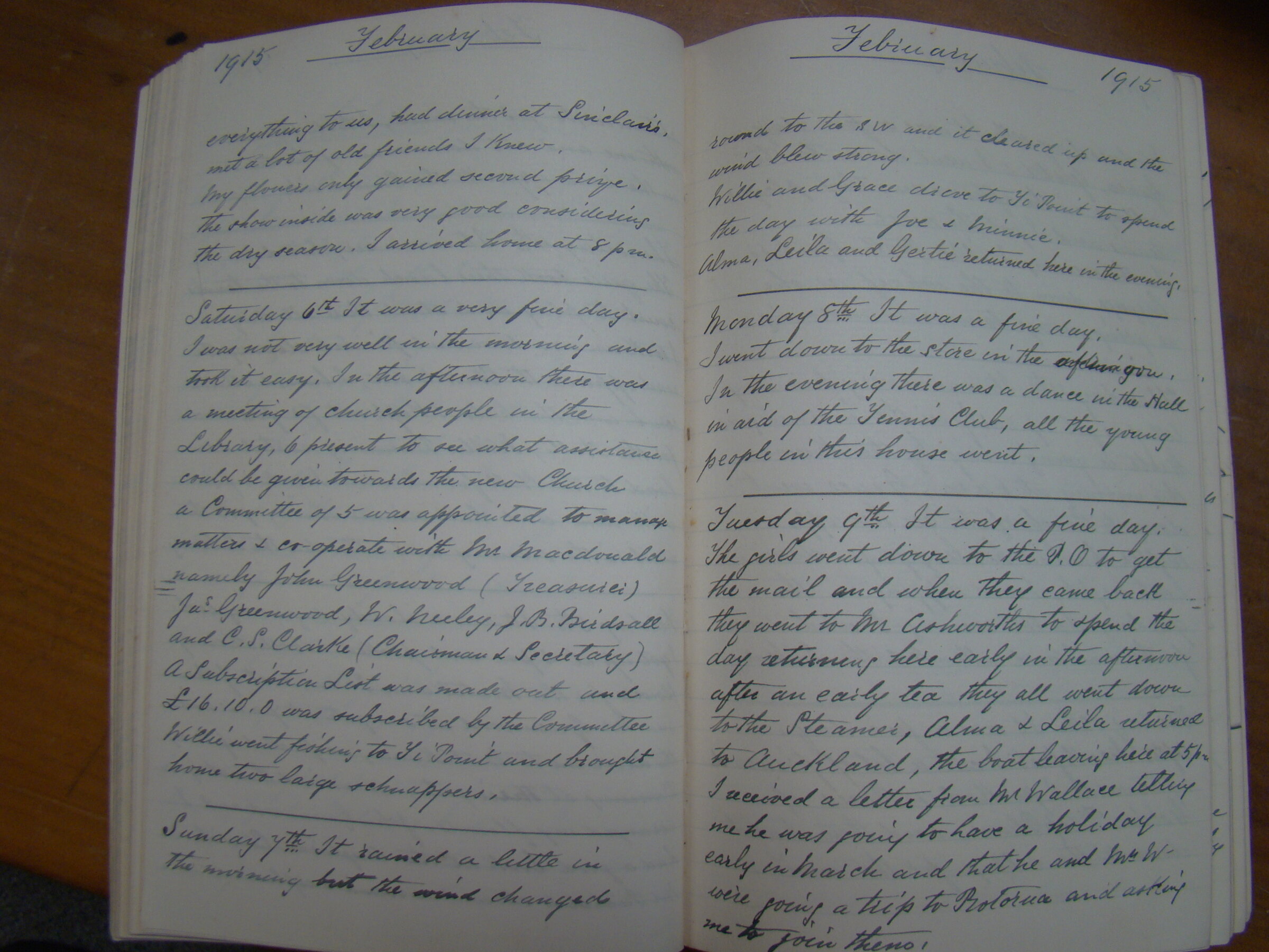Original CS Clarke diary page