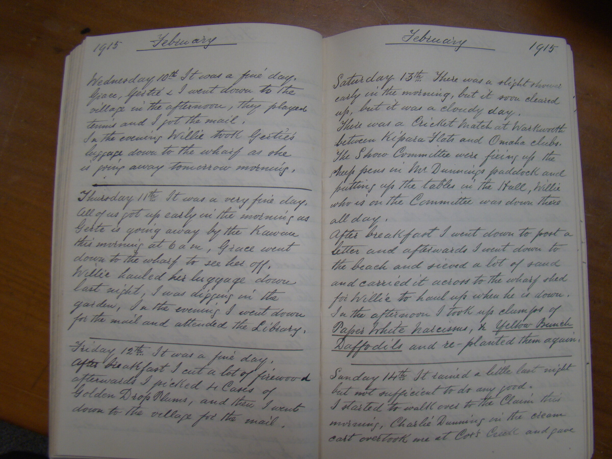 Original CS Clarke diary page