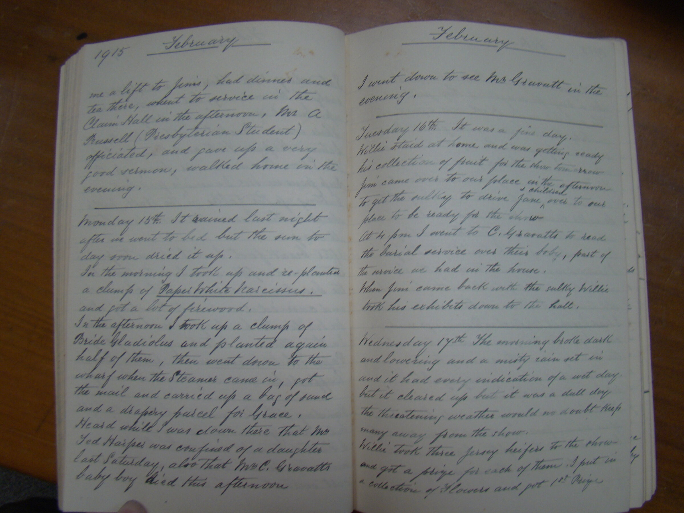 Original CS Clarke diary page