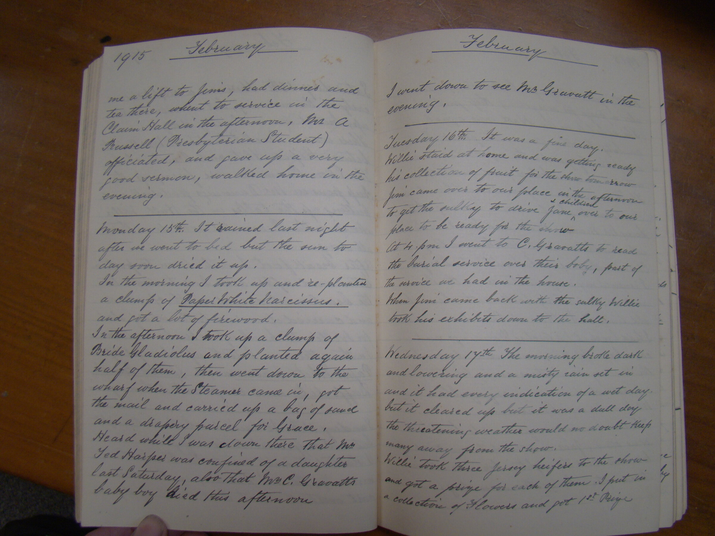 Original CS Clarke diary page