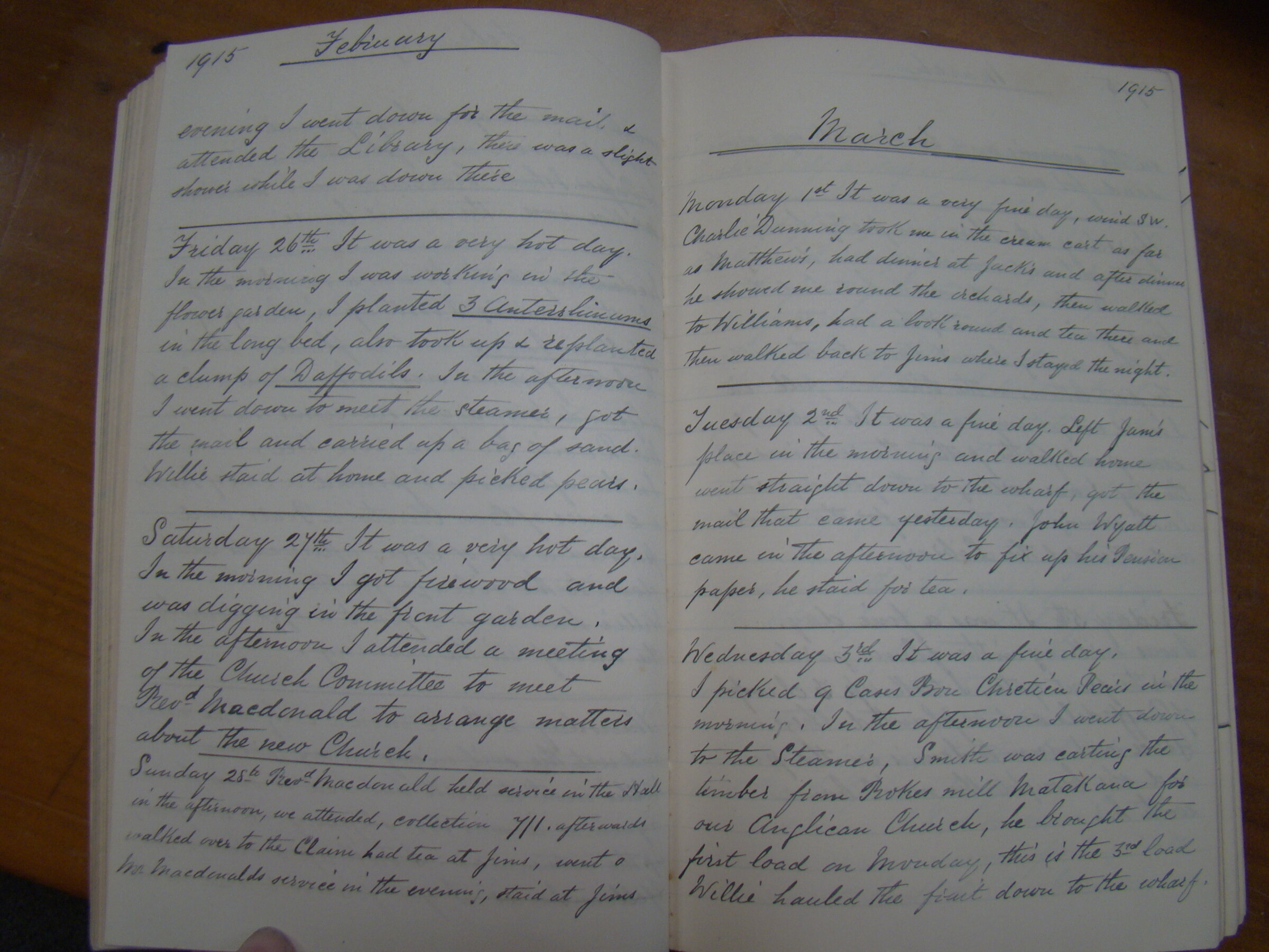 Original CS Clarke diary page