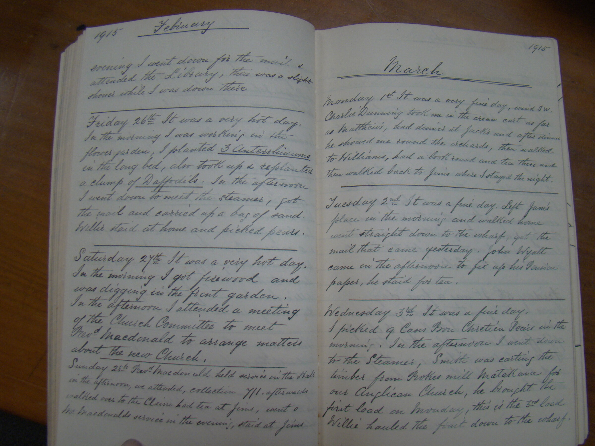 Original CS Clarke diary page