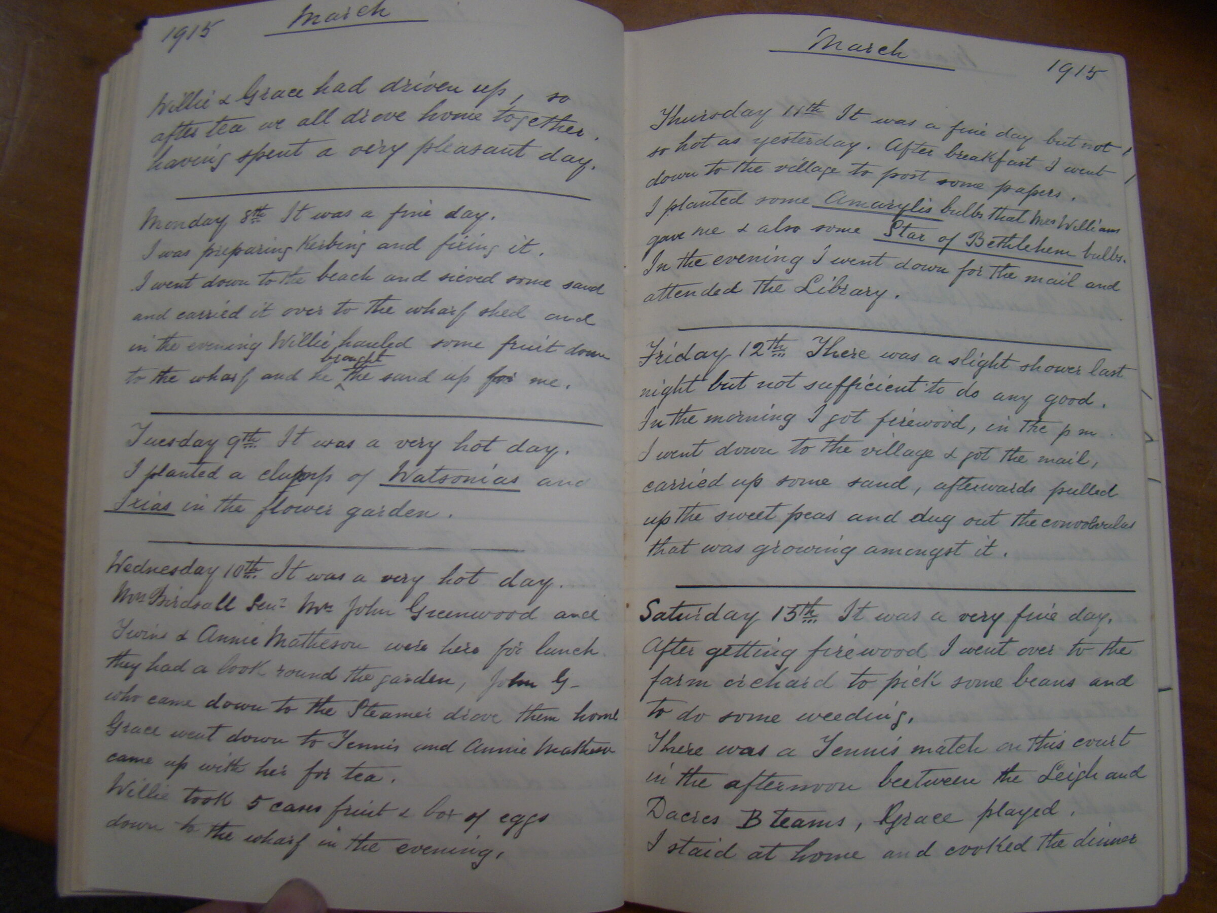 Original CS Clarke diary page