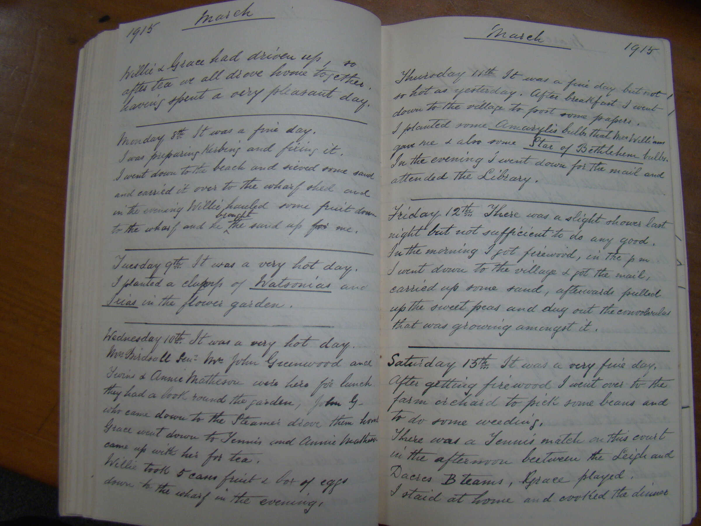Original CS Clarke diary page