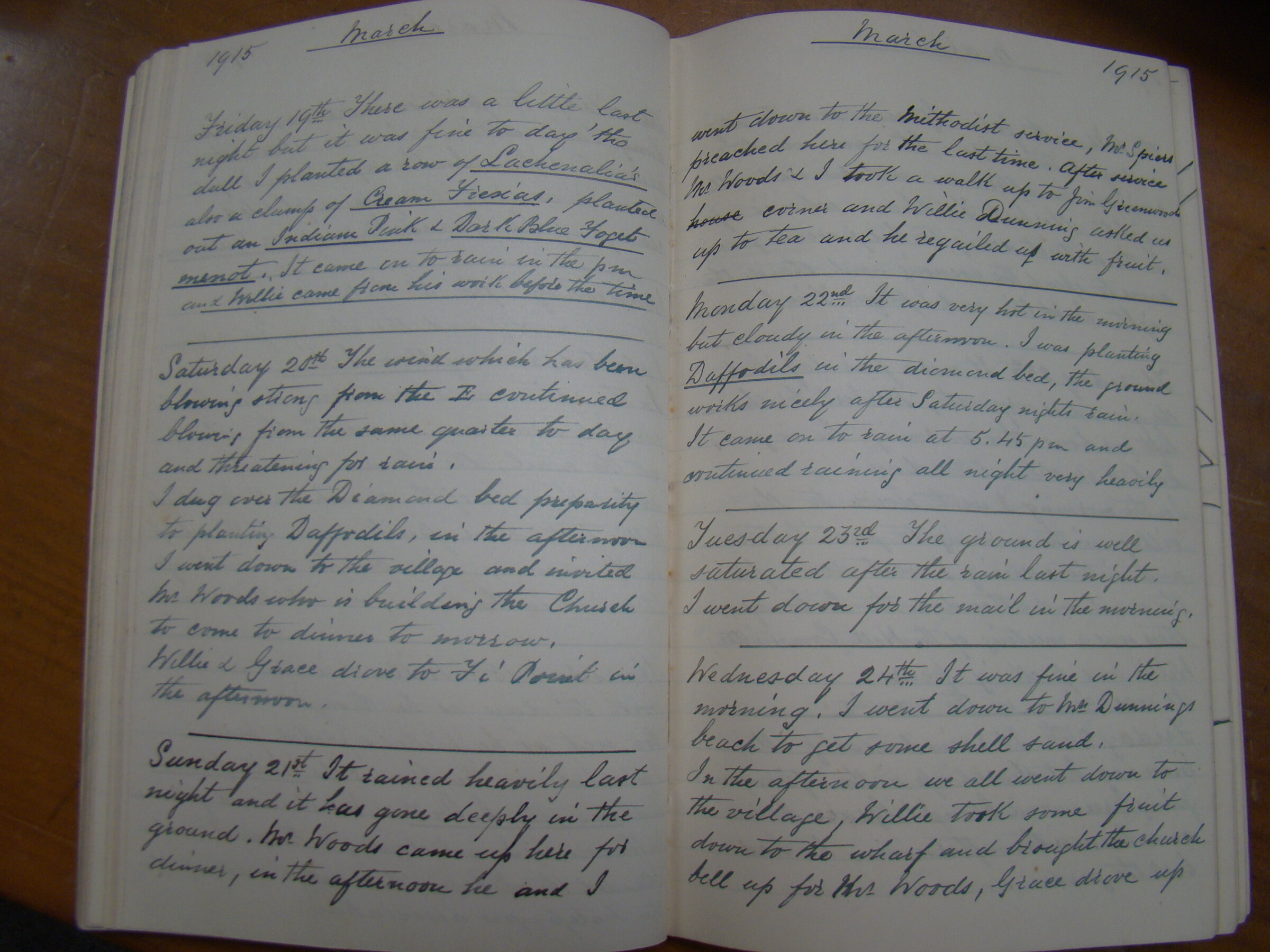 Original CS Clarke diary page