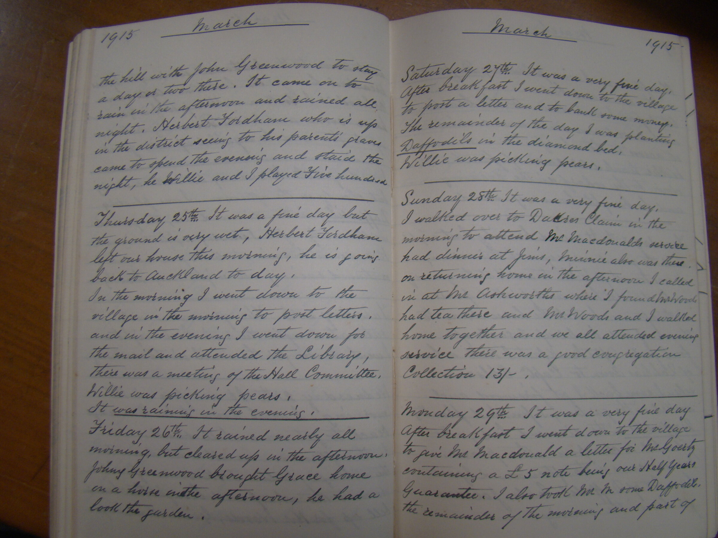 Original CS Clarke diary page