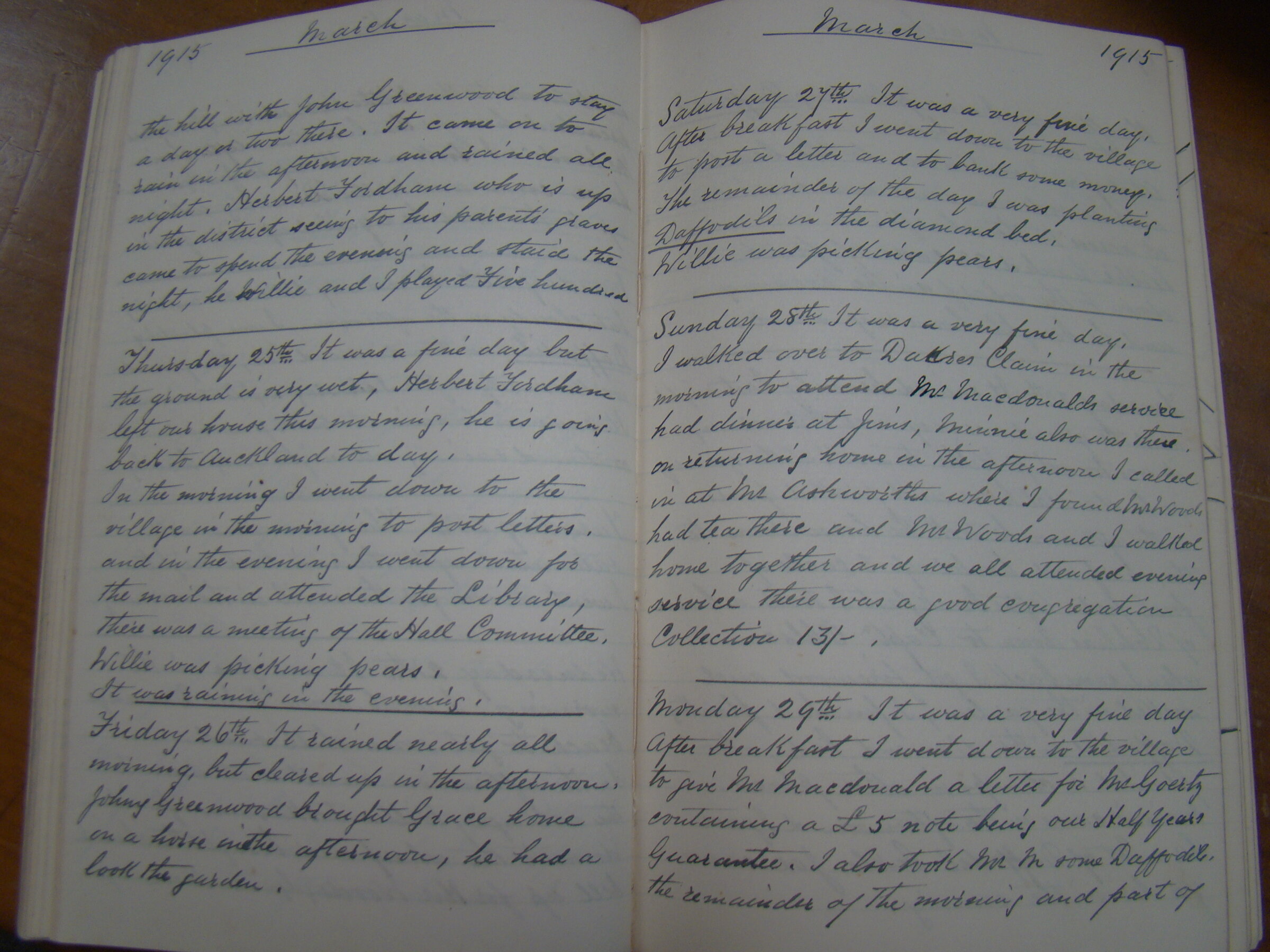 Original CS Clarke diary page