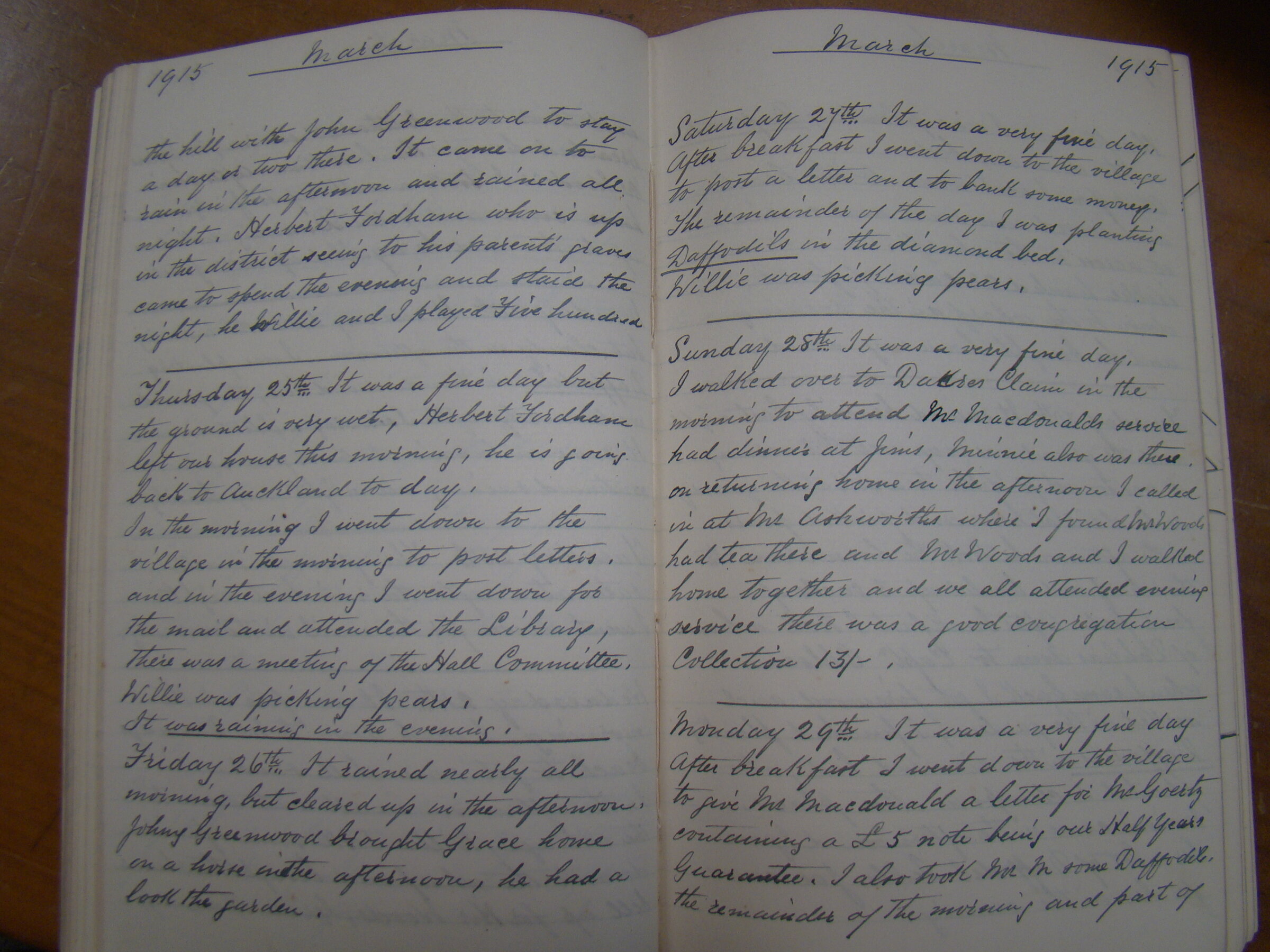 Original CS Clarke diary page