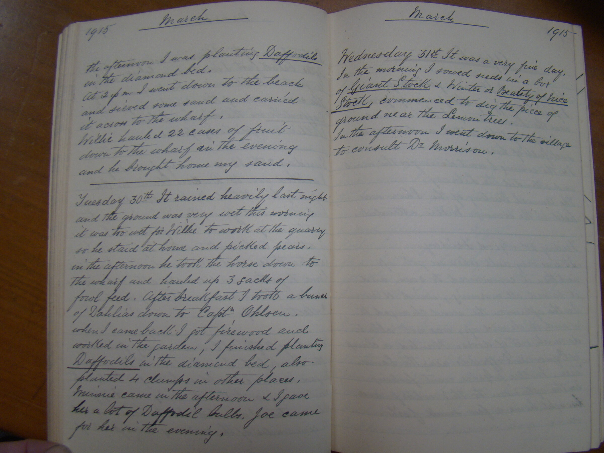 Original CS Clarke diary page