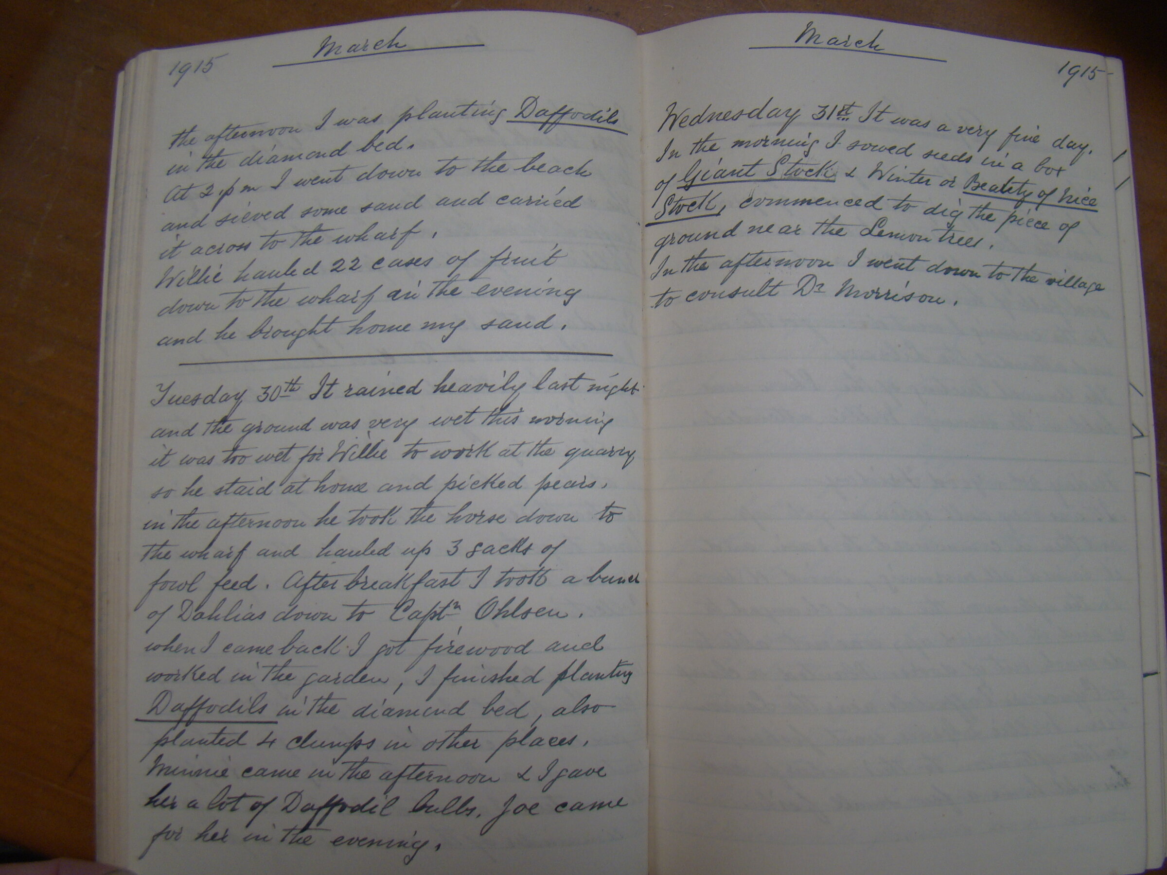 Original CS Clarke diary page