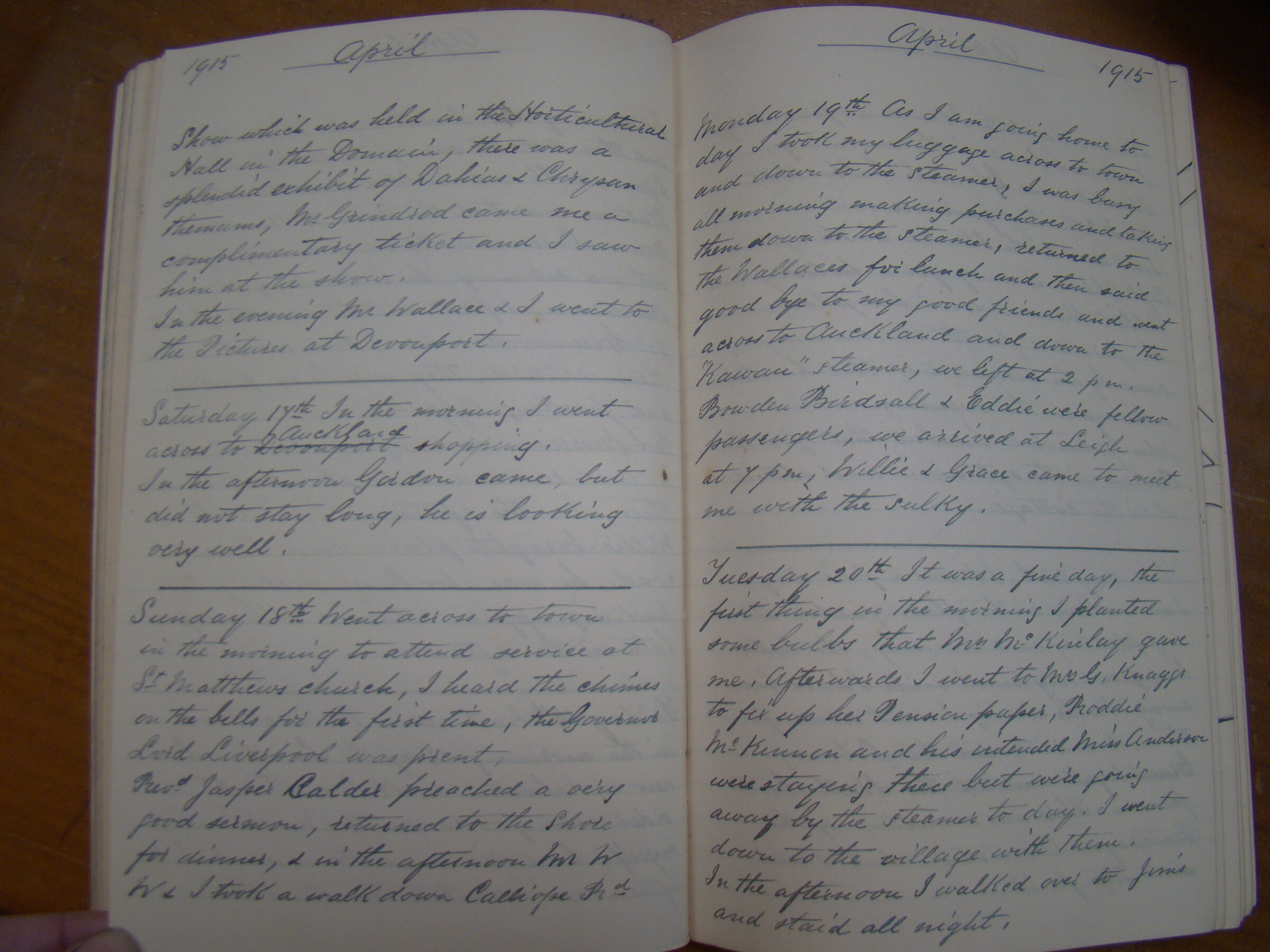 Original CS Clarke diary page