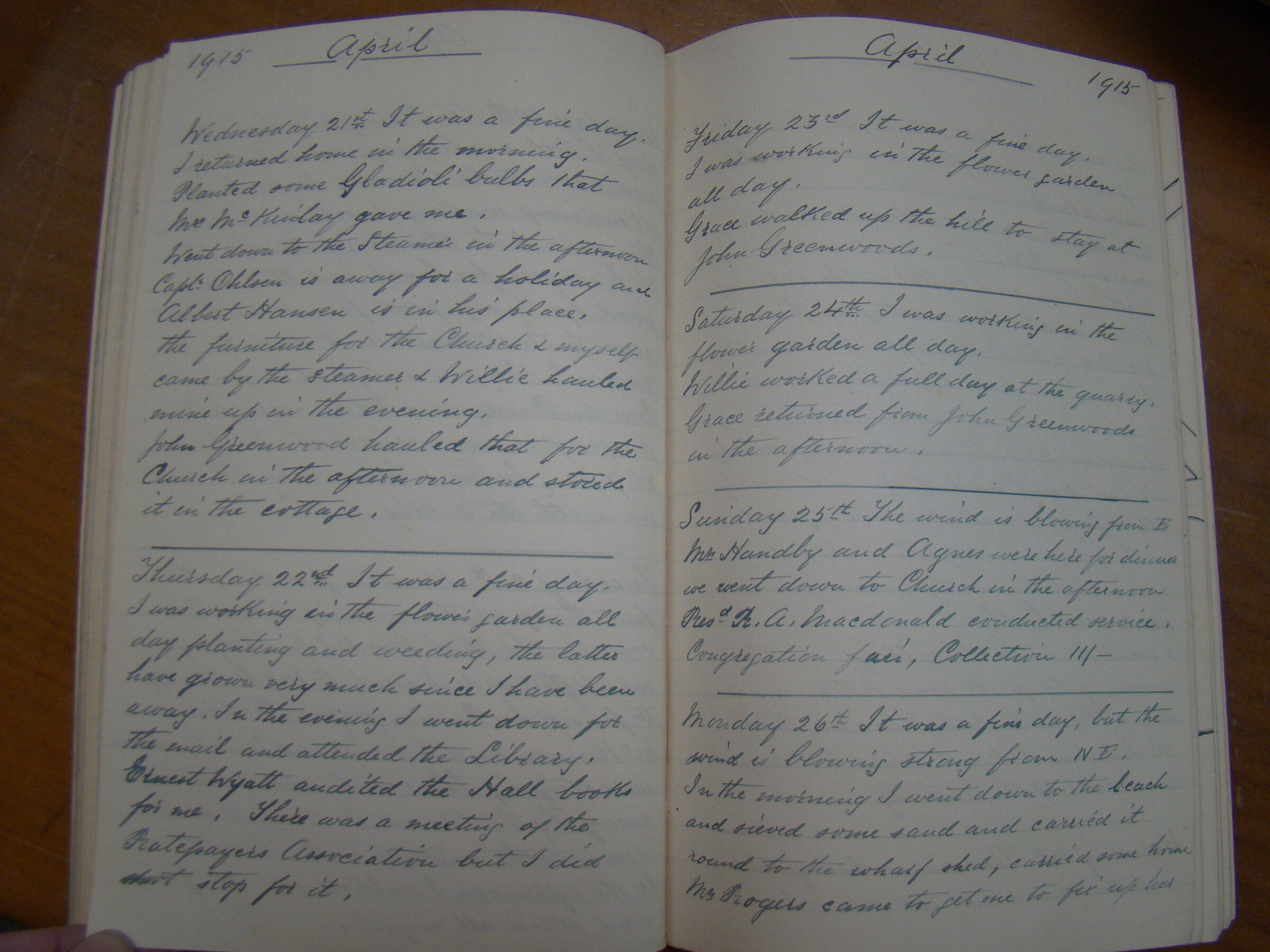 Original CS Clarke diary page
