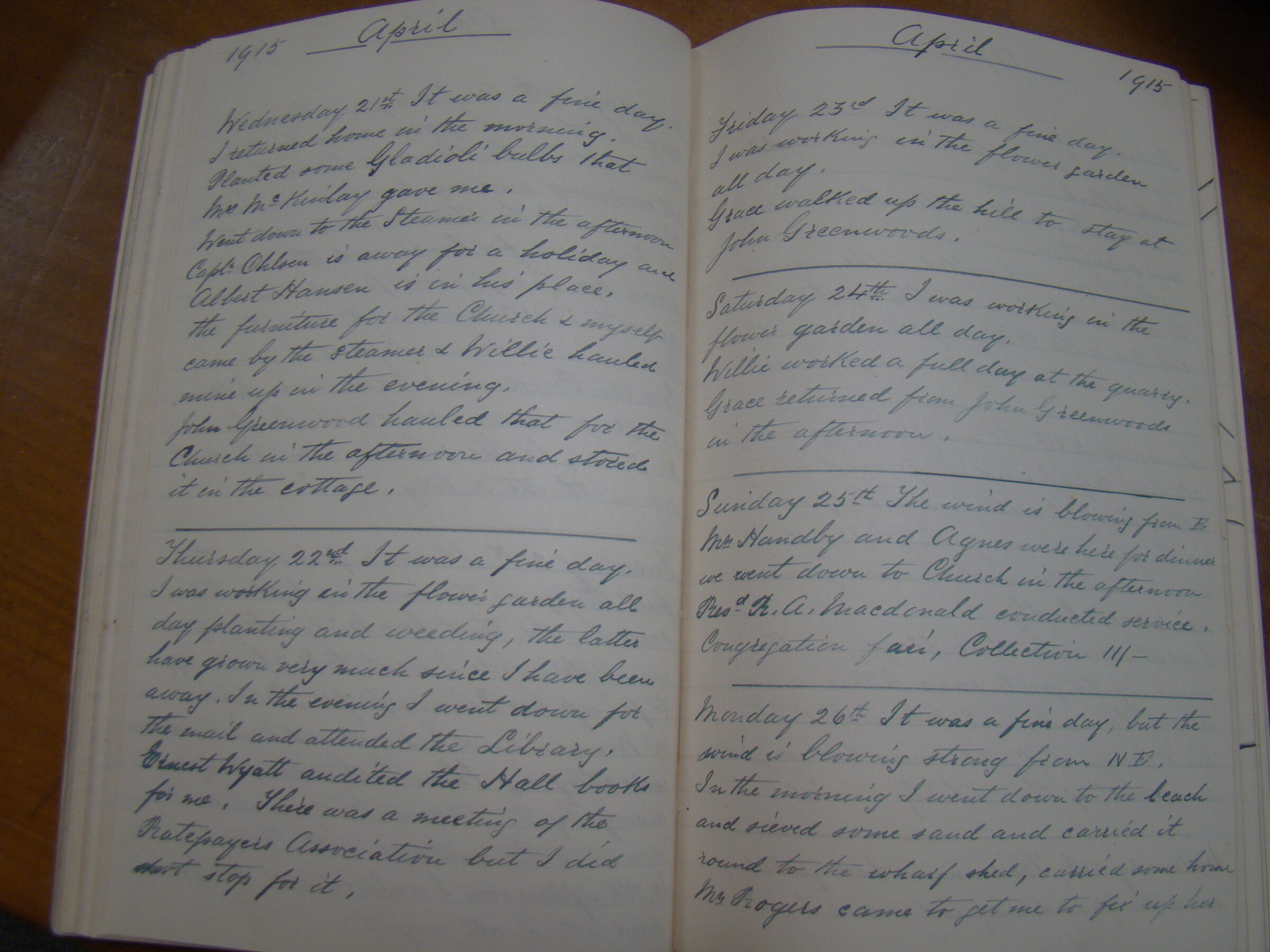 Original CS Clarke diary page