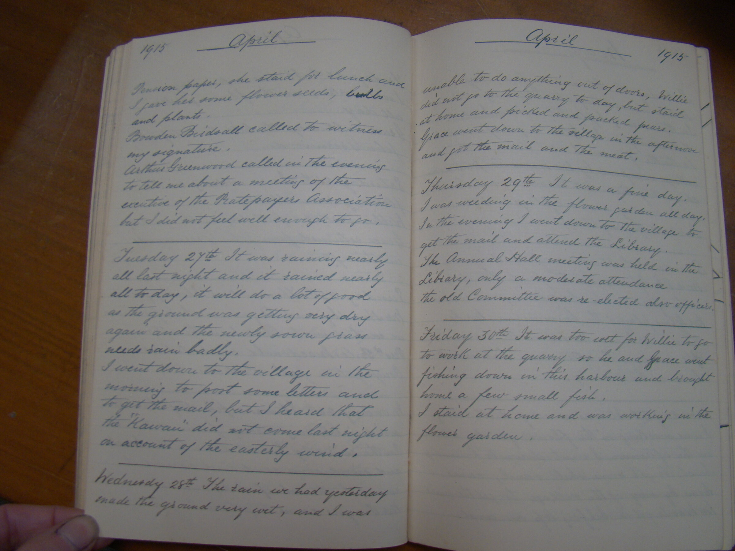 Original CS Clarke diary page
