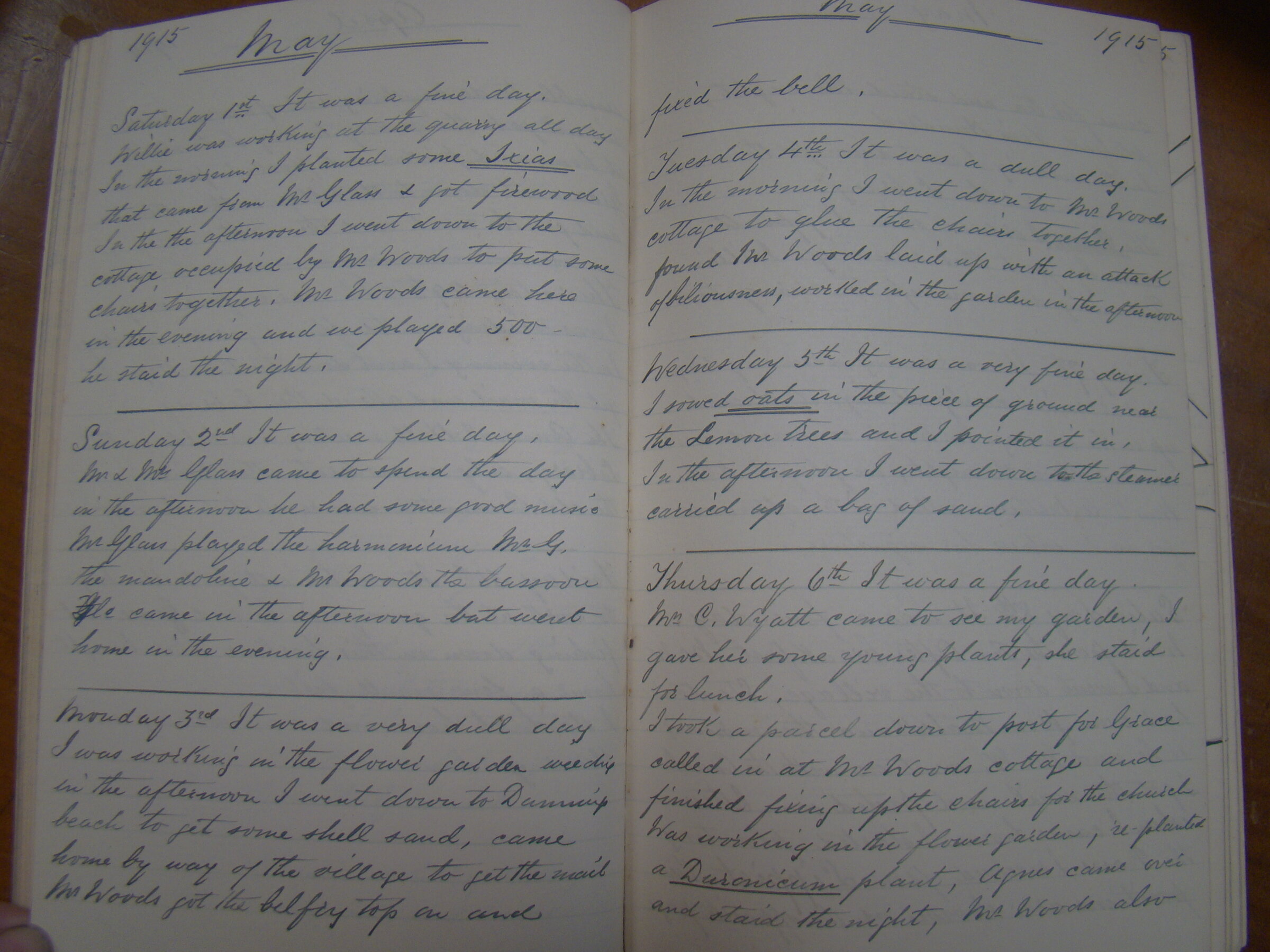 Original CS Clarke diary page