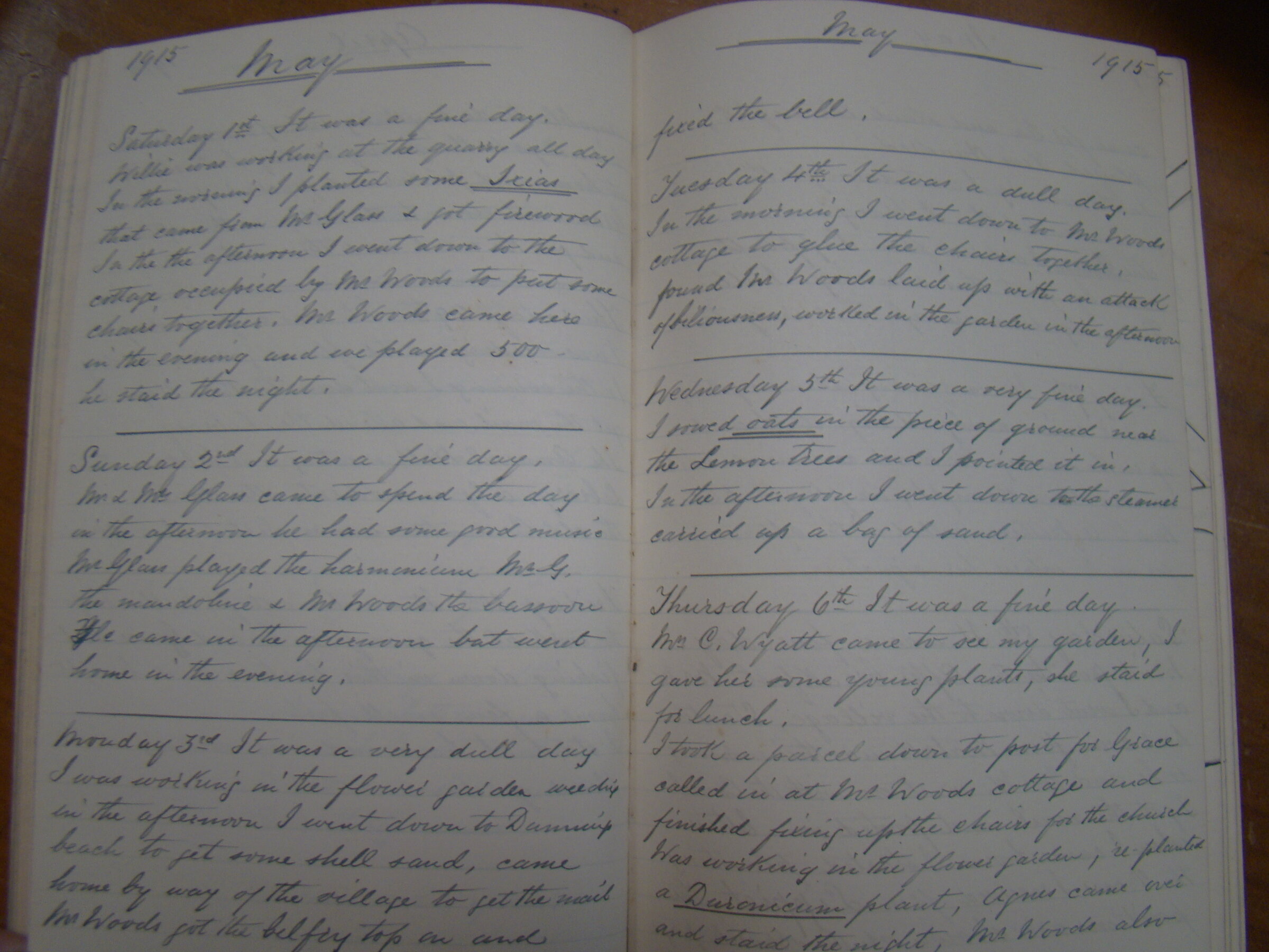 Original CS Clarke diary page