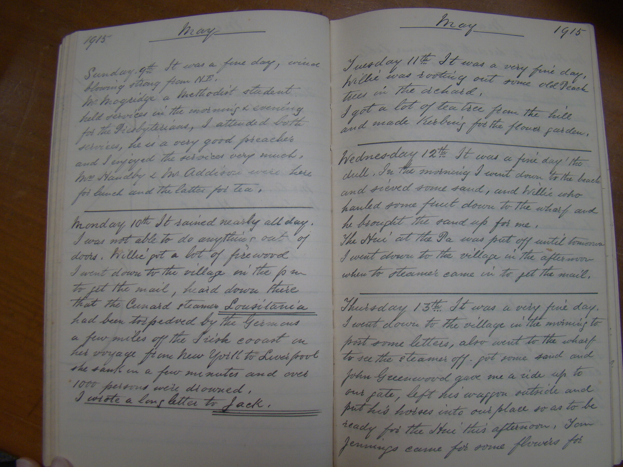 Original CS Clarke diary page