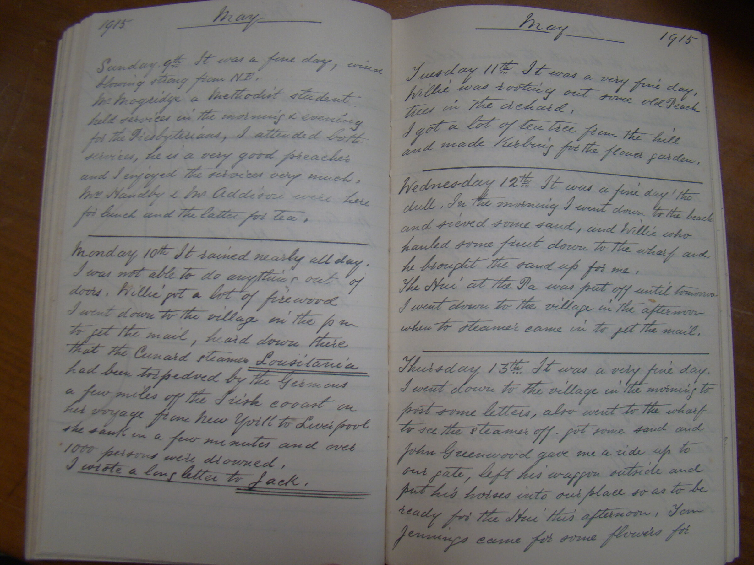 Original CS Clarke diary page