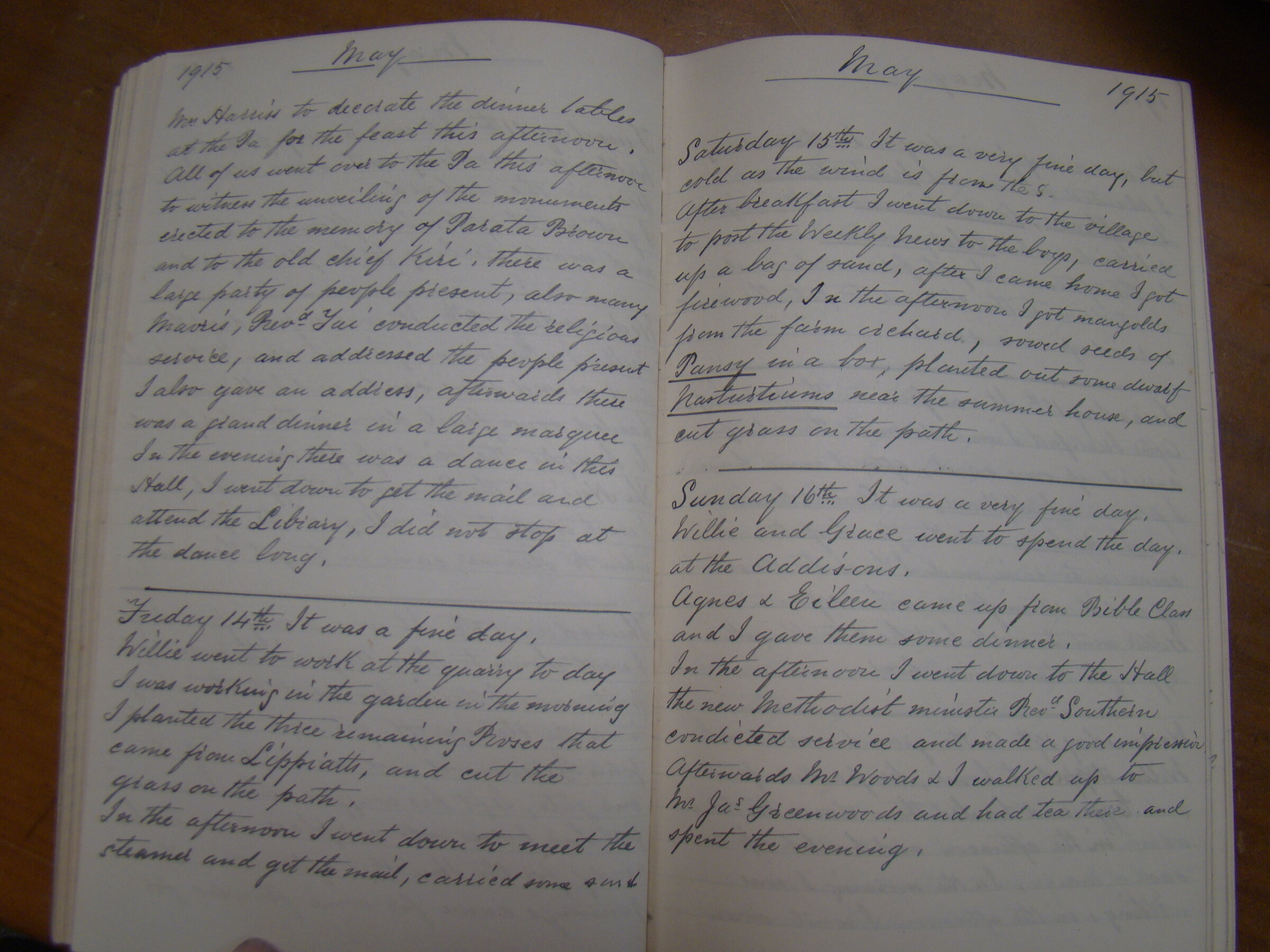 Original CS Clarke diary page
